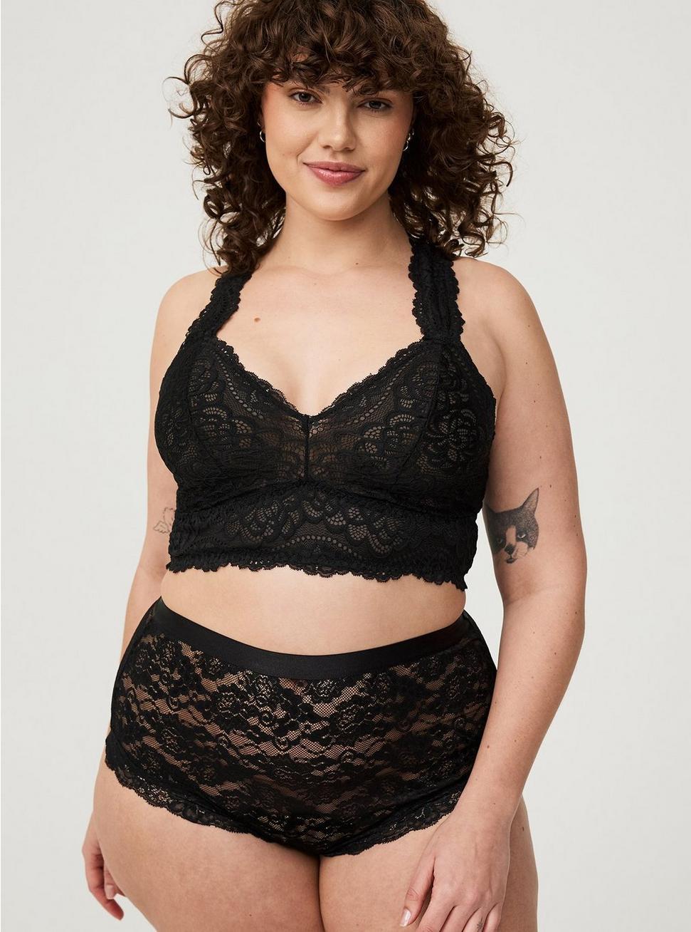 Unlined Lace Solid Racerback Bralette Product Image