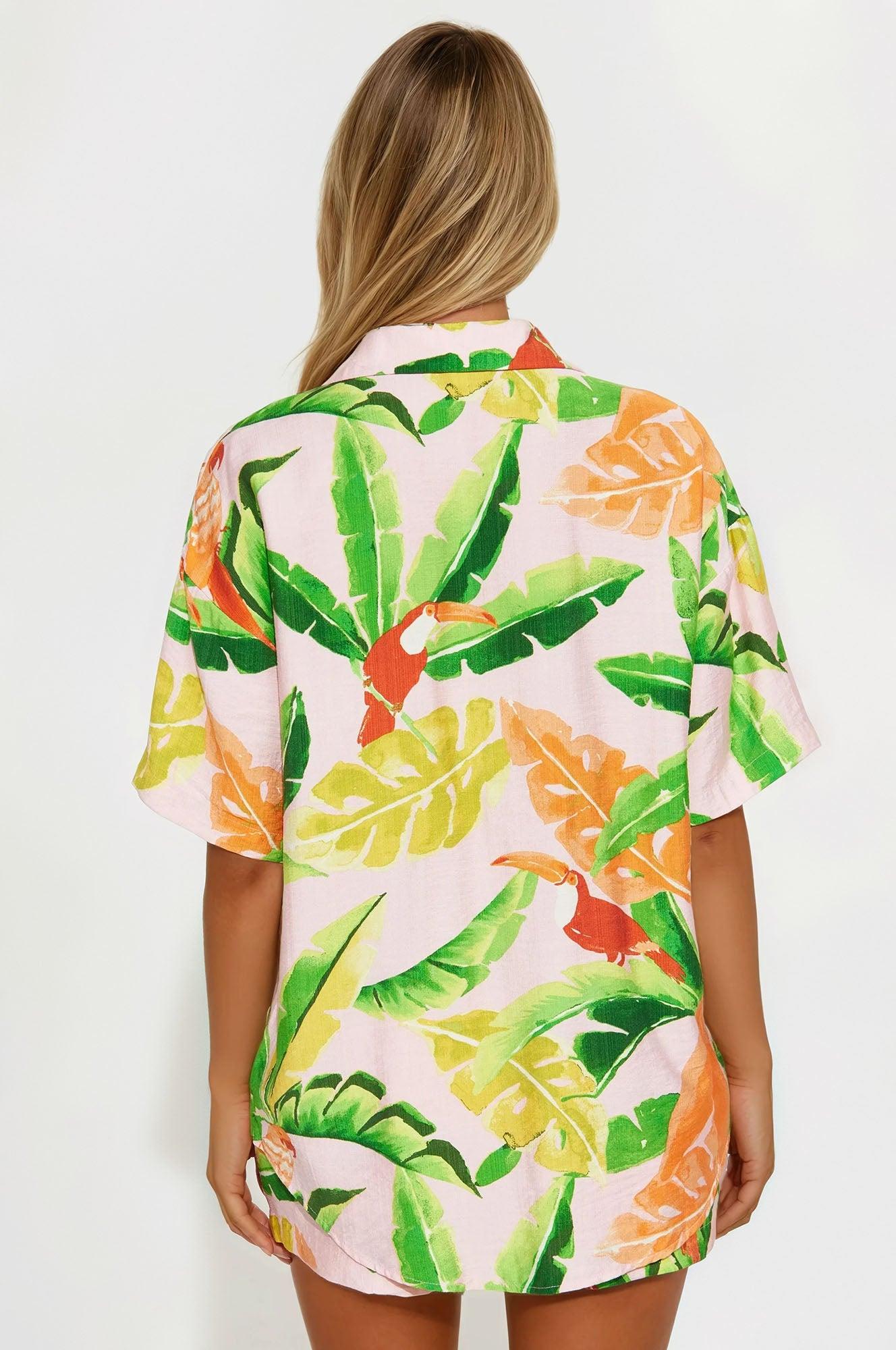 Palm Paradise Short Set - Pink/combo Female Product Image