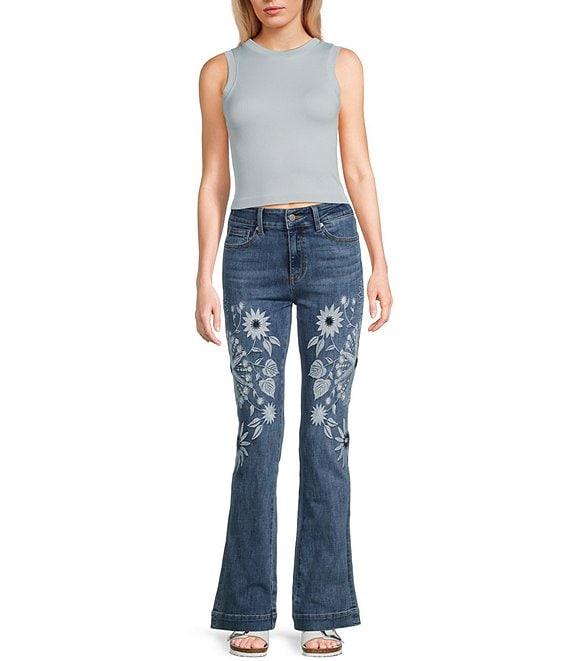 Prosperity Denim Mid Rise Embroidered Bootcut Trouser Jeans Product Image