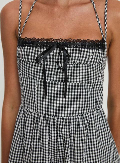 Trynia Romper  Black / White Gingham Product Image