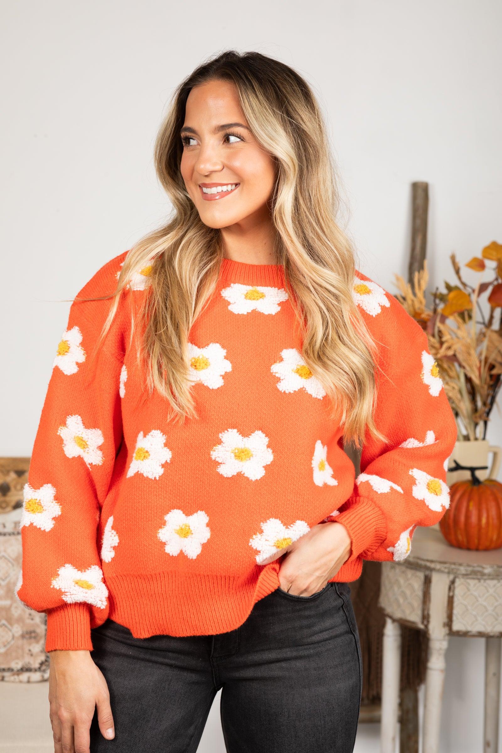 Oversize Daisy Floral Pattern Sweater Product Image