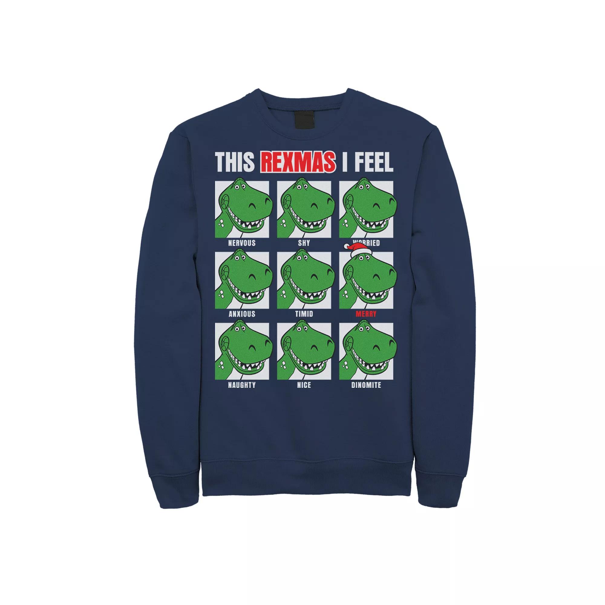Disney / Pixars Toy Story Mens This Rexmas I Feel Christmas Sweatshirt Blue Product Image