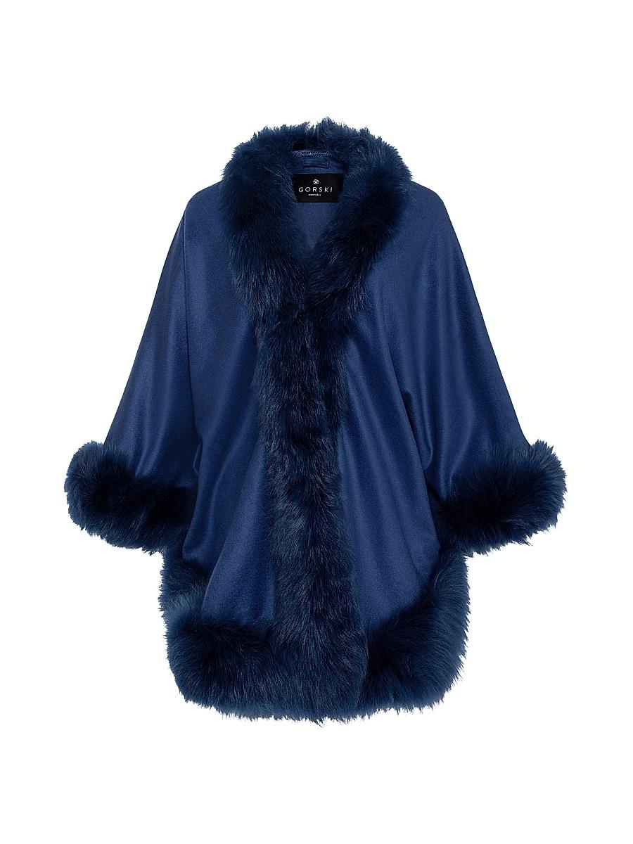Womens Select Cashmere Capelet with Toscana Shearling Lamb Trim Product Image