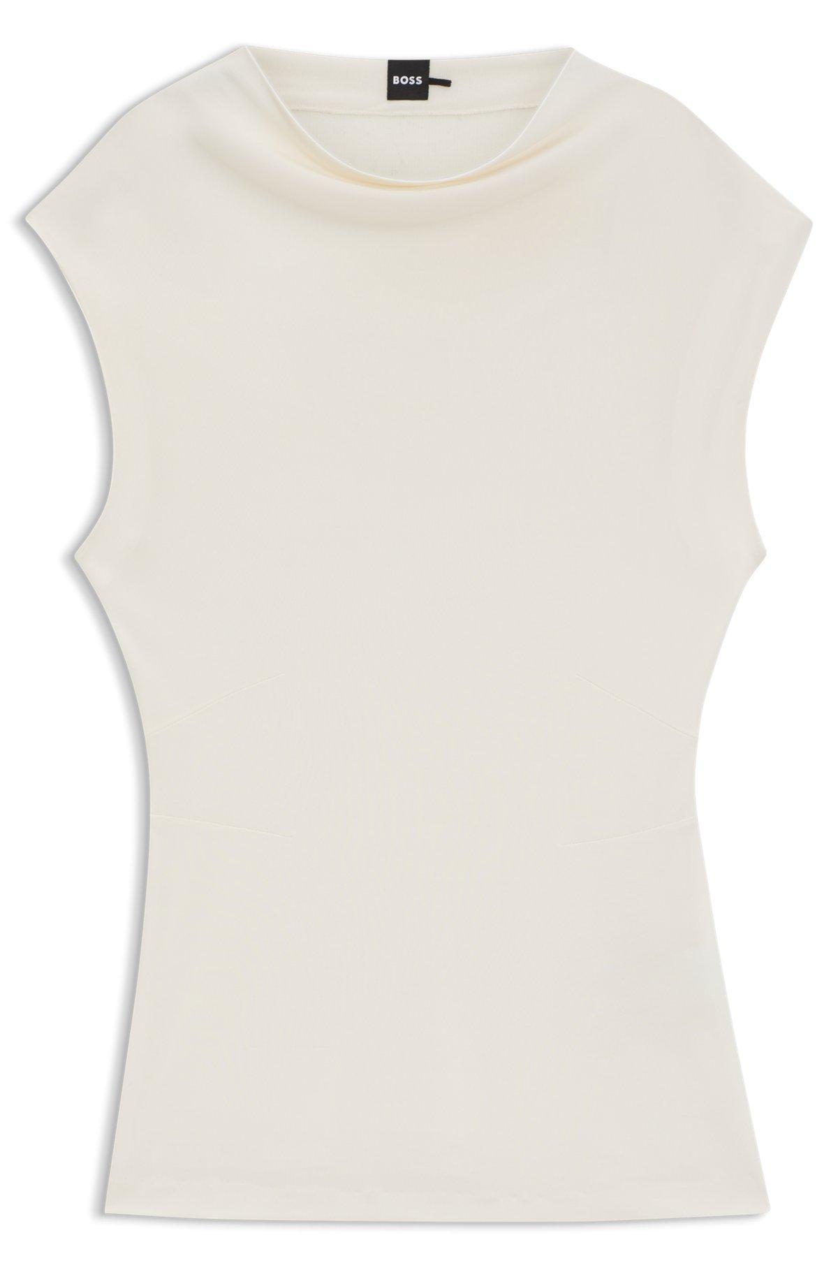 High-neck top in matte fabric Product Image