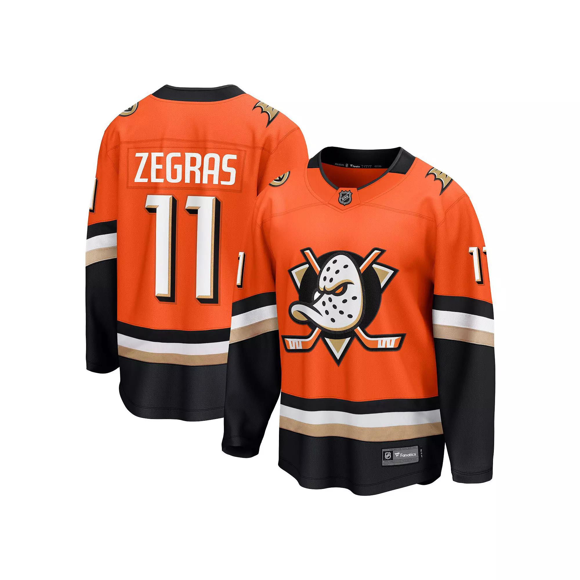 Men's Fanatics Trevor Zegras Orange Anaheim Ducks Home Premier Breakaway Player Jersey, Size: XS, Dks Orange Product Image