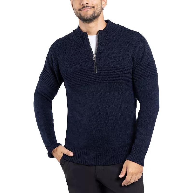 Mens Xray Pattern Block Quarter Zip Sweater Blue Product Image