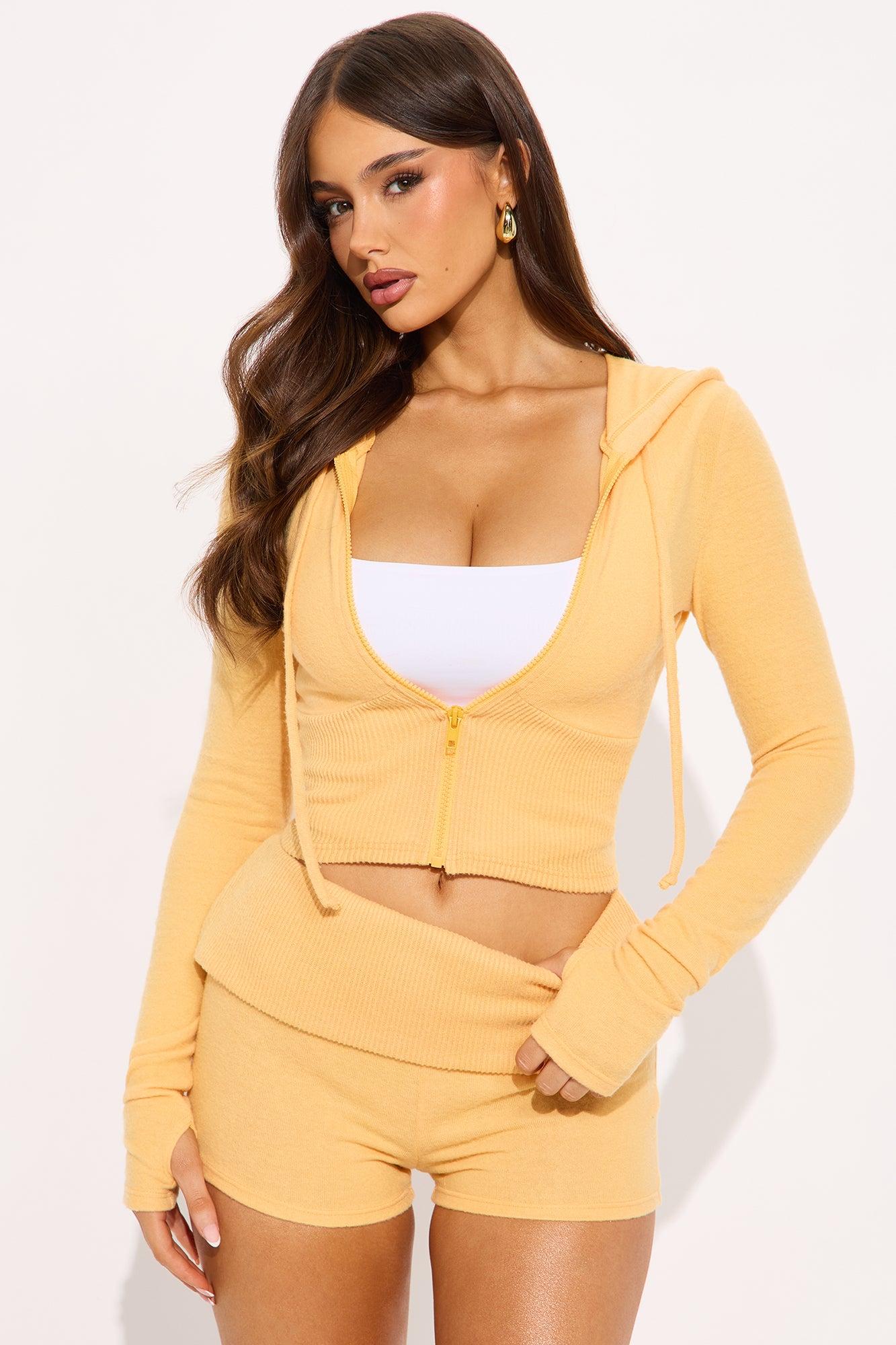 Daisy Brushed Knit Short Set - Yellow Female Product Image
