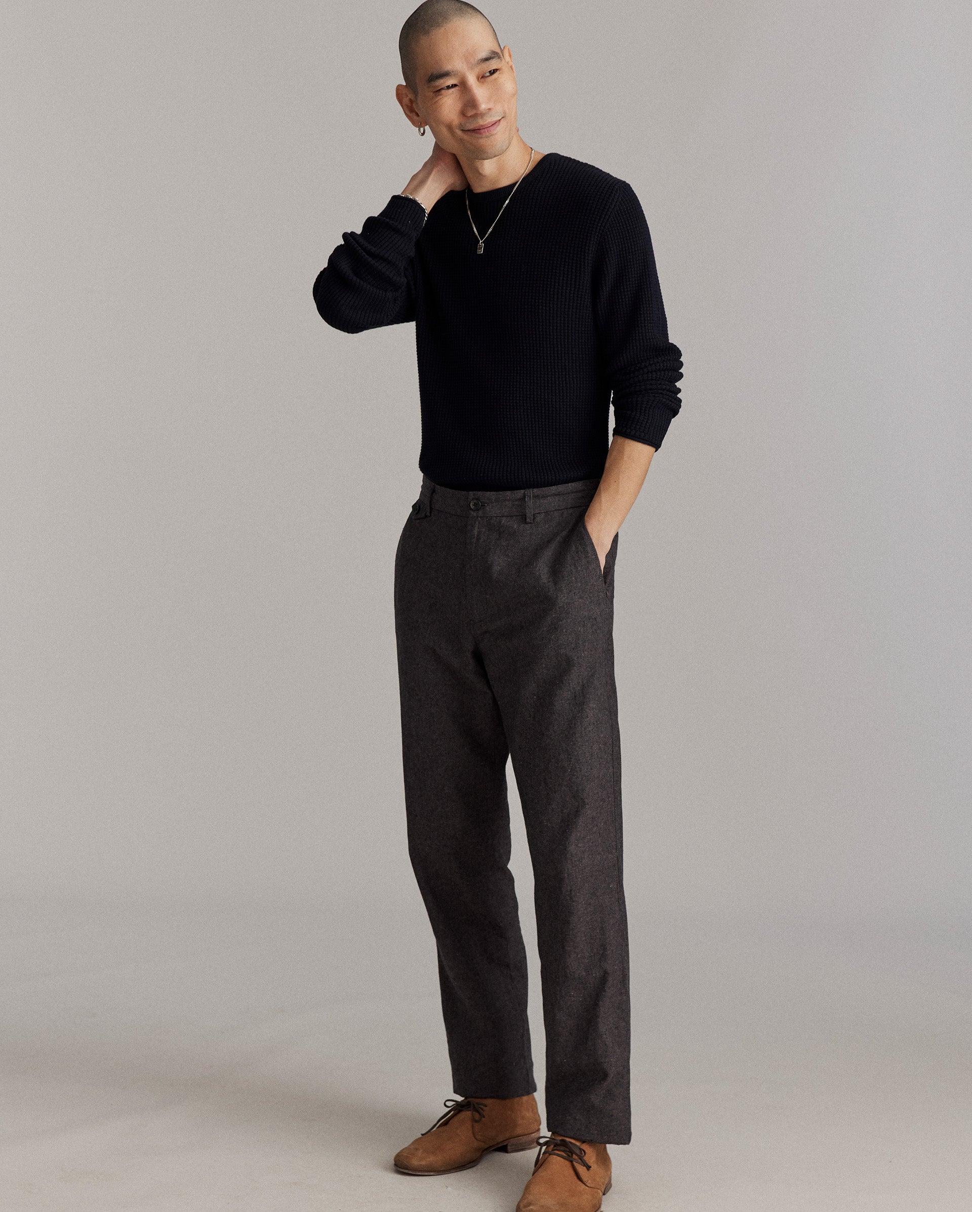Chambray Flat Front Pant -  Product Image