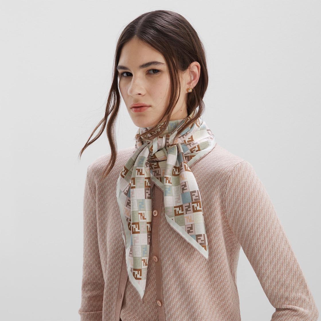 FF FoulardBeige silk foulard Product Image