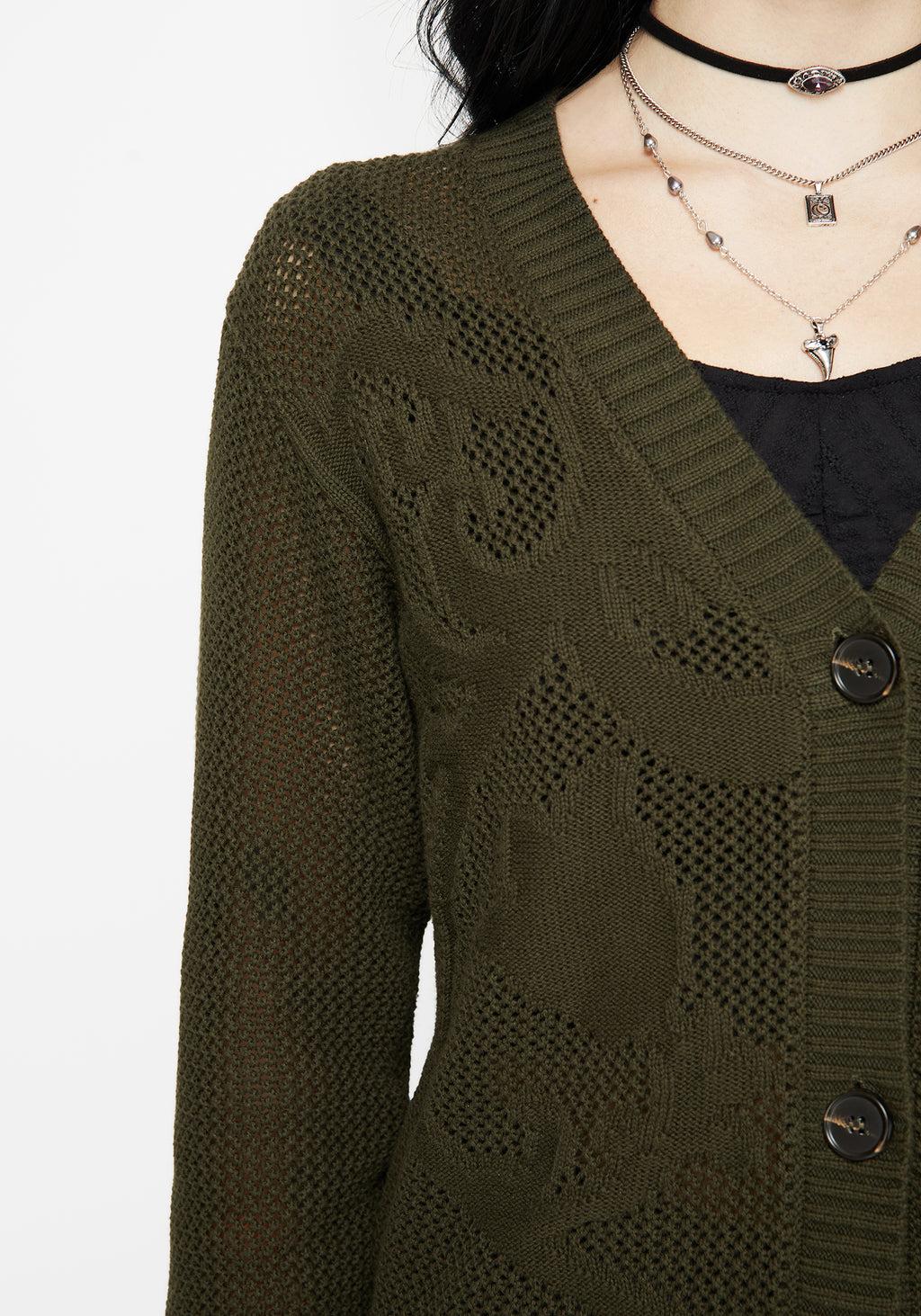 Tulip Jacquard Knit Cardigan Product Image