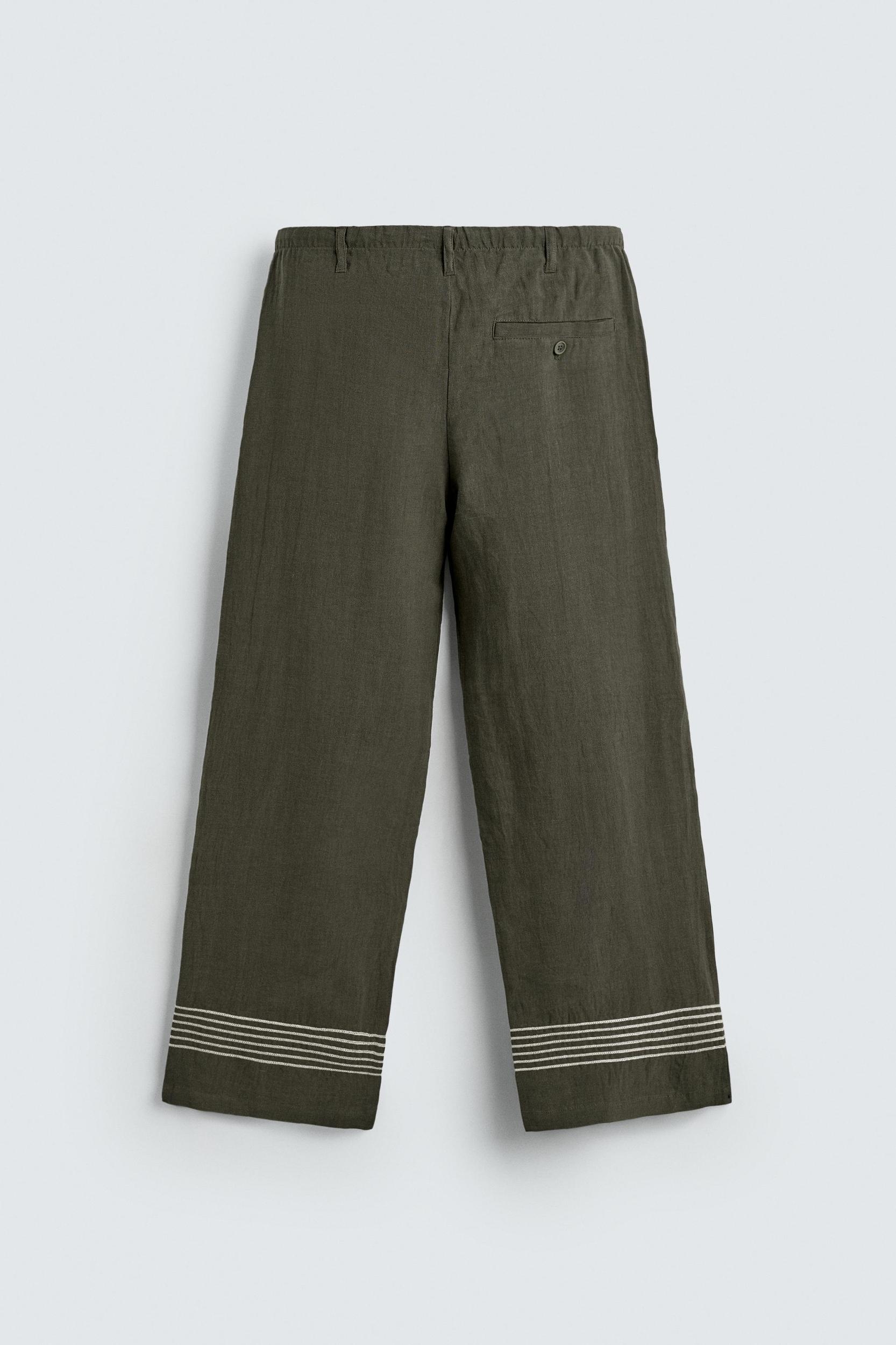 100% LINEN RELAXED FIT PANTS Product Image