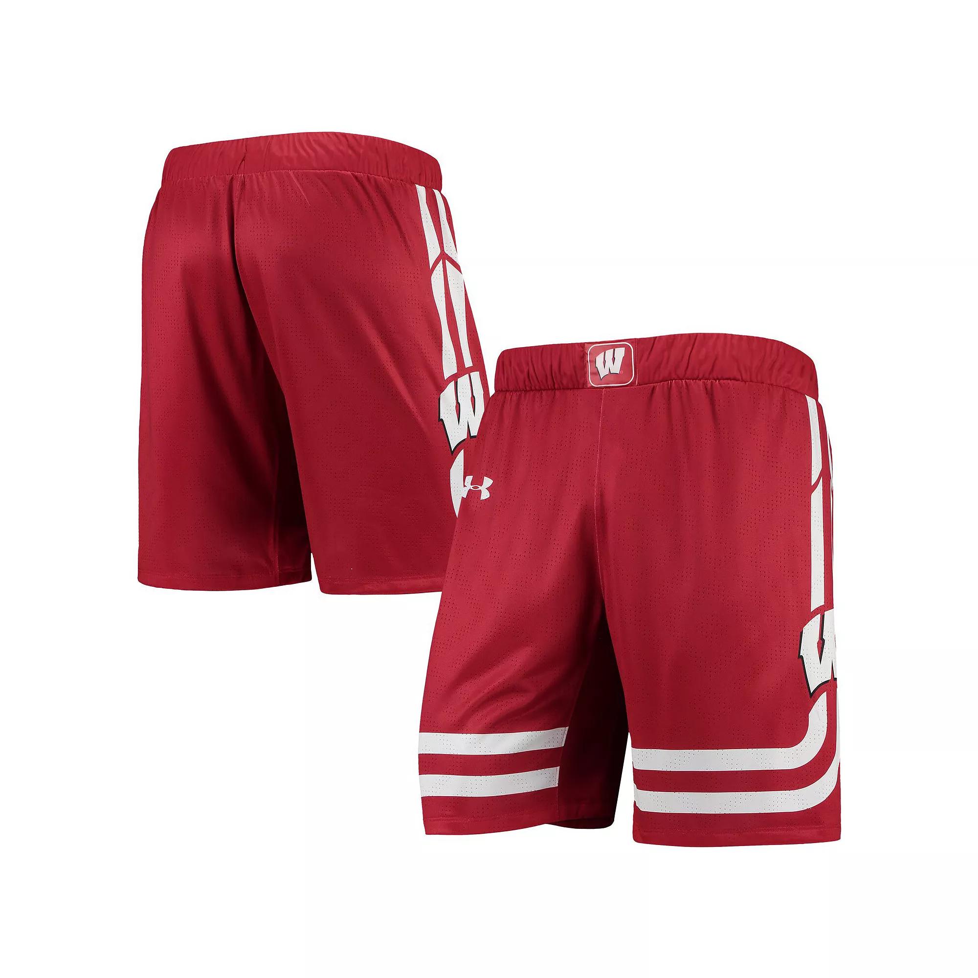 Men's Under Armour Red Wisconsin Badgers Replica Basketball Short,  Product Image