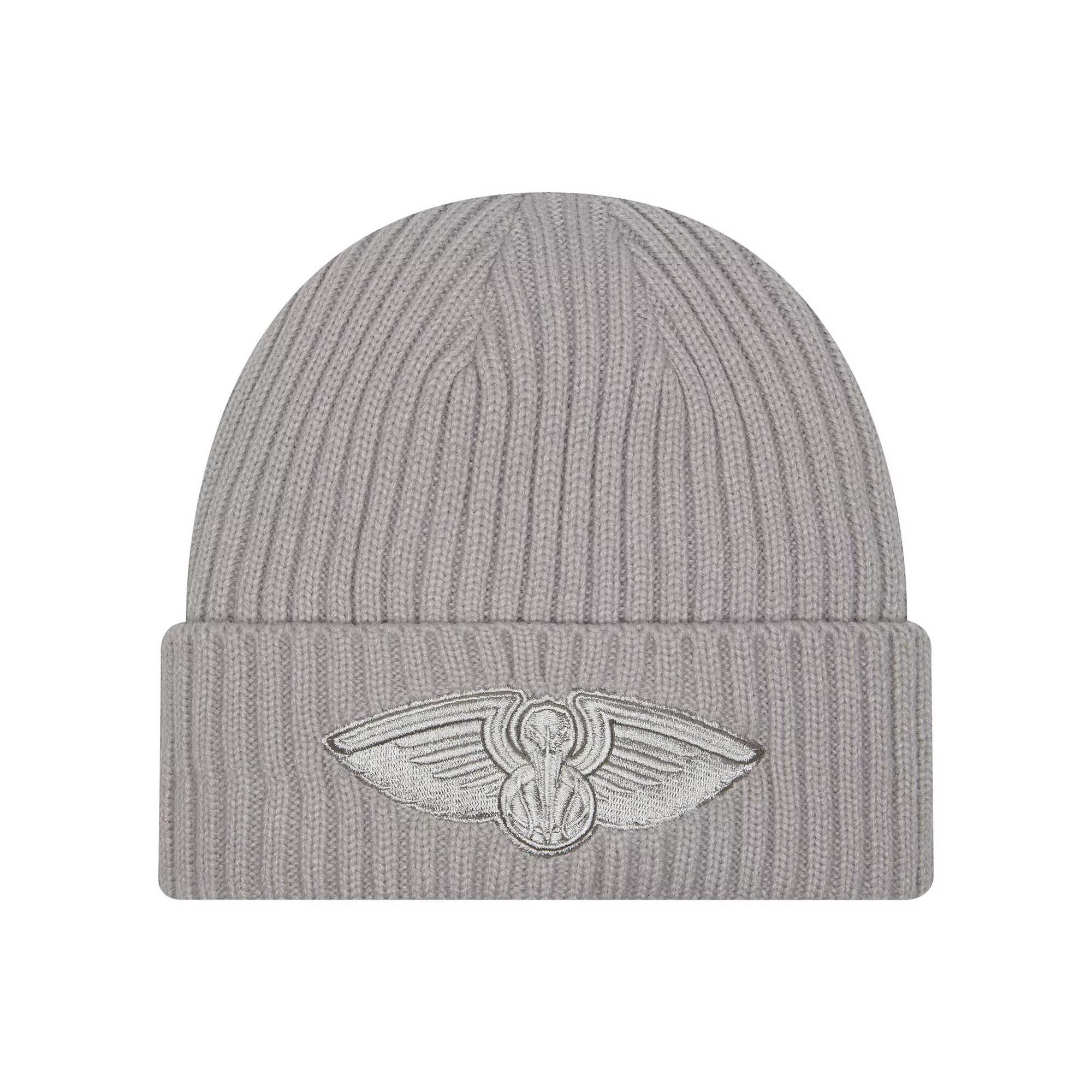Men's New Era Gray New Orleans Pelicans Color Pack Cuffed Knit Hat, Grey Product Image