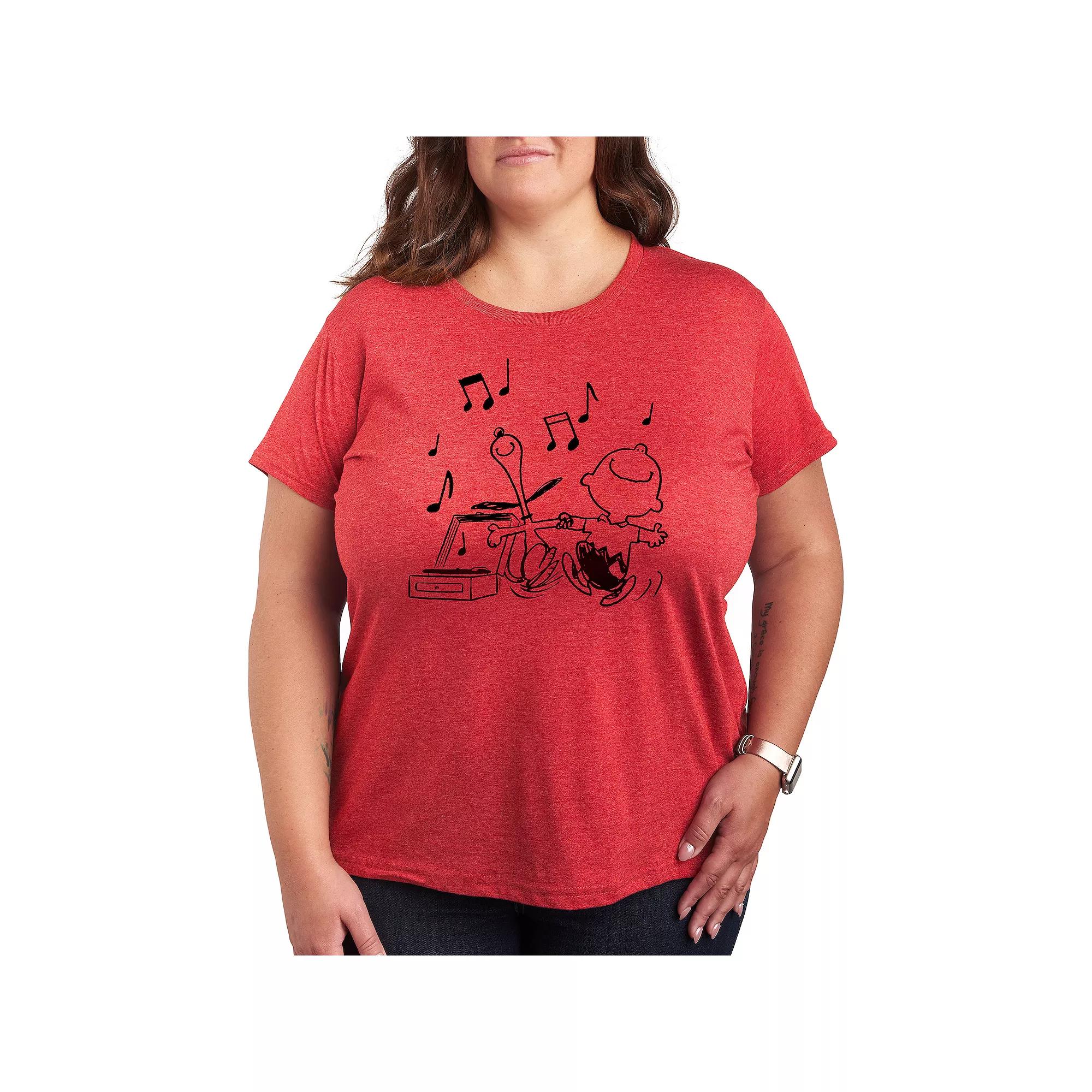 Plus Ocean Sunset Linework Graphic Tee, Women's,  Product Image