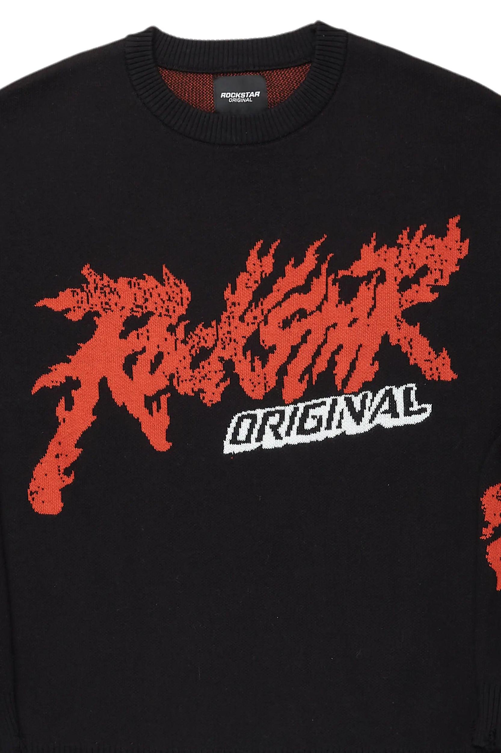 Yash Black Knit Sweater Male Product Image