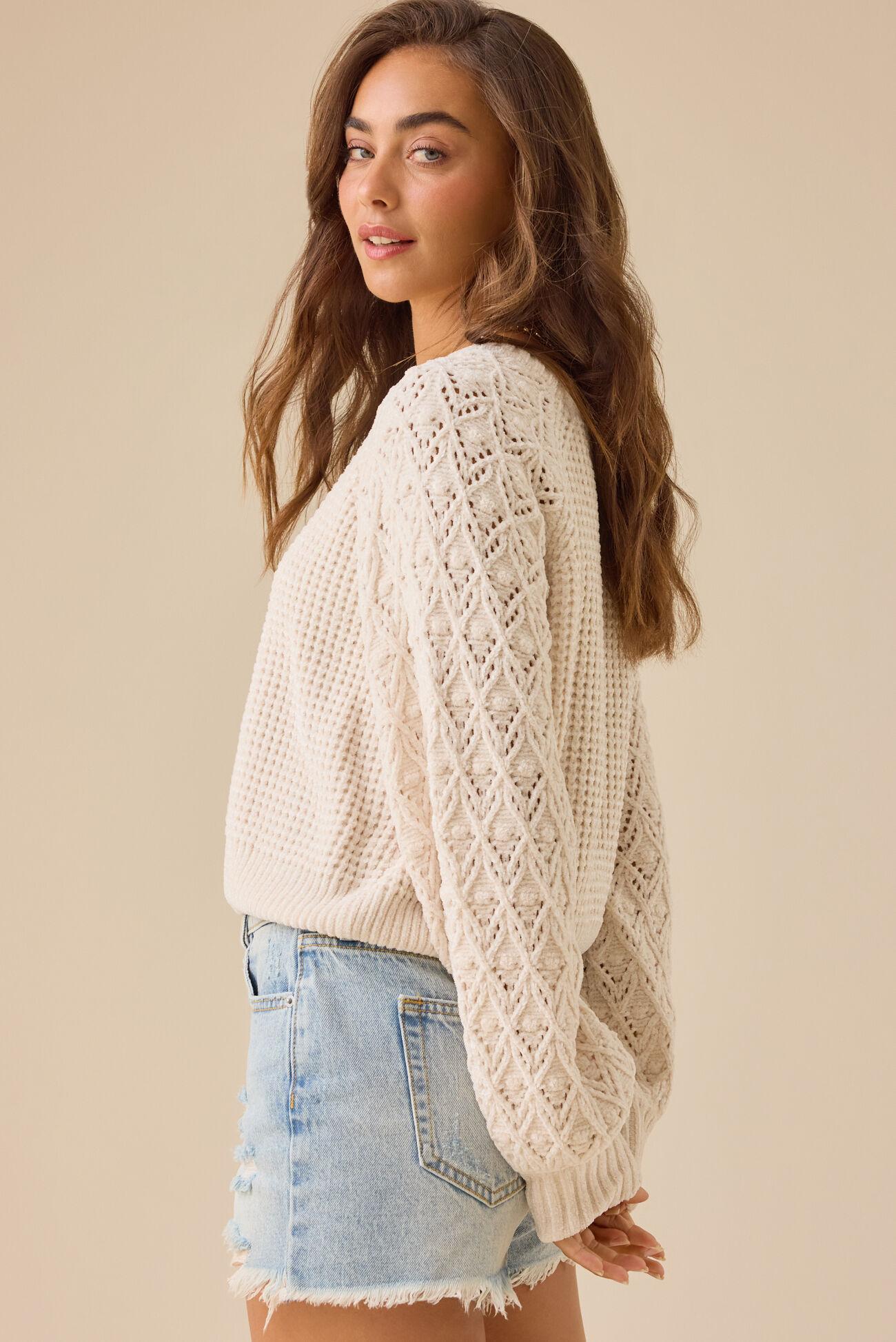 Hailey Chenille Pointelle Sweater Product Image