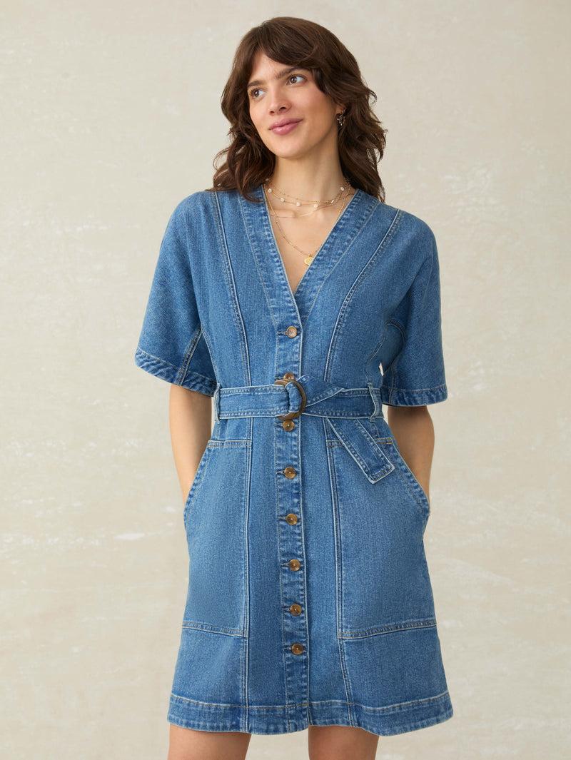 Denim Camille Mini Dress - Sedona Blue Wash Product Image