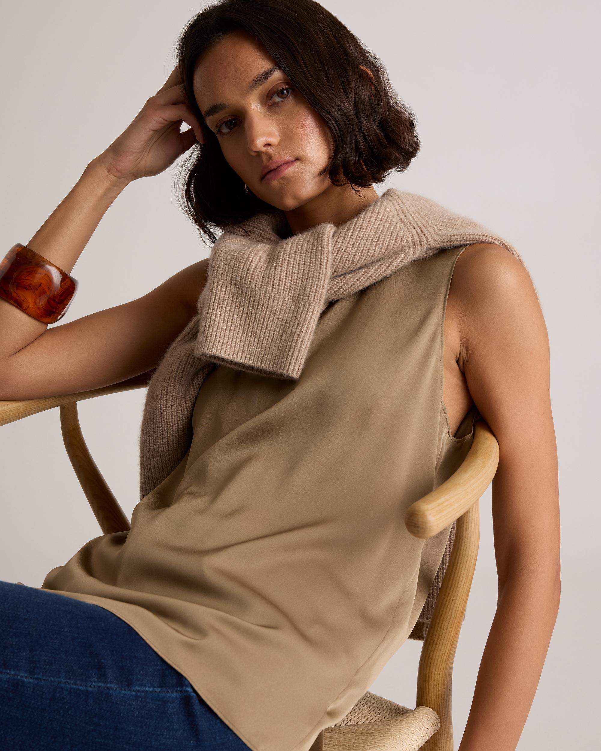 Quince | Women's Washable Stretch Silk Shell Tank Top Mulberry Silk Product Image