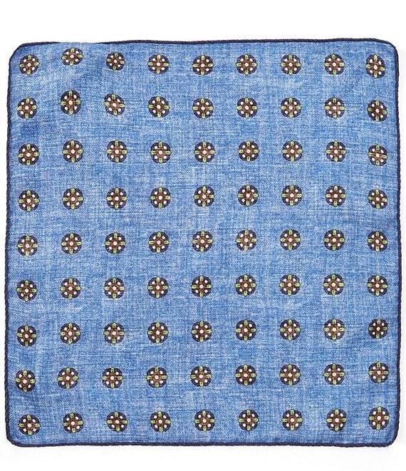 Edward Armah Classic Exploded Paisley Reversible Silk Pocket Square Product Image