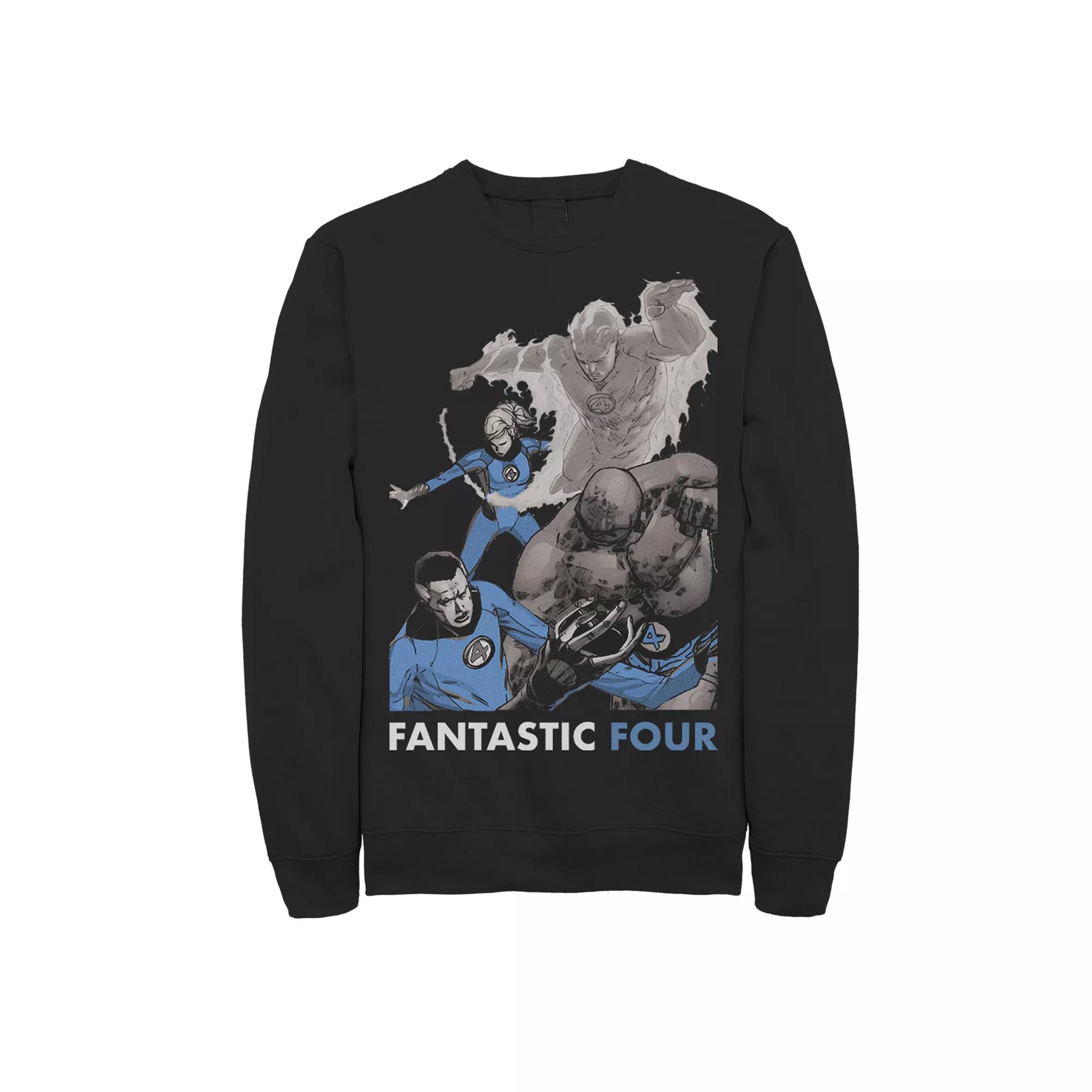 Men's Marvel Fantastic Four Group Shot Fight Mode Poster Sweatshirt,  Product Image