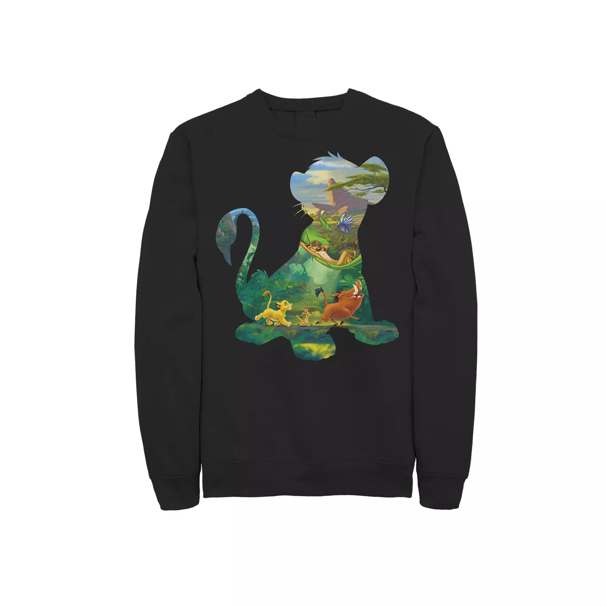 Men's Disney's The Lion King Simba Silhouette Fleece Pullover,  Product Image