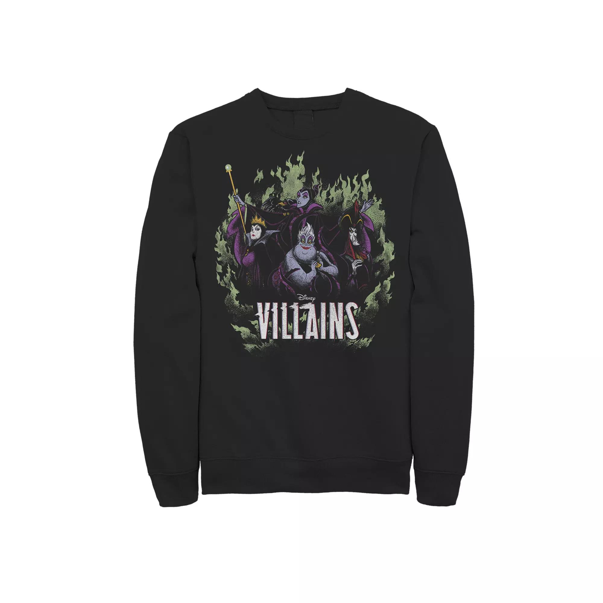 Disney's Villains Men's Green Flame Group Shot Fleece, Size: Small, Black Product Image