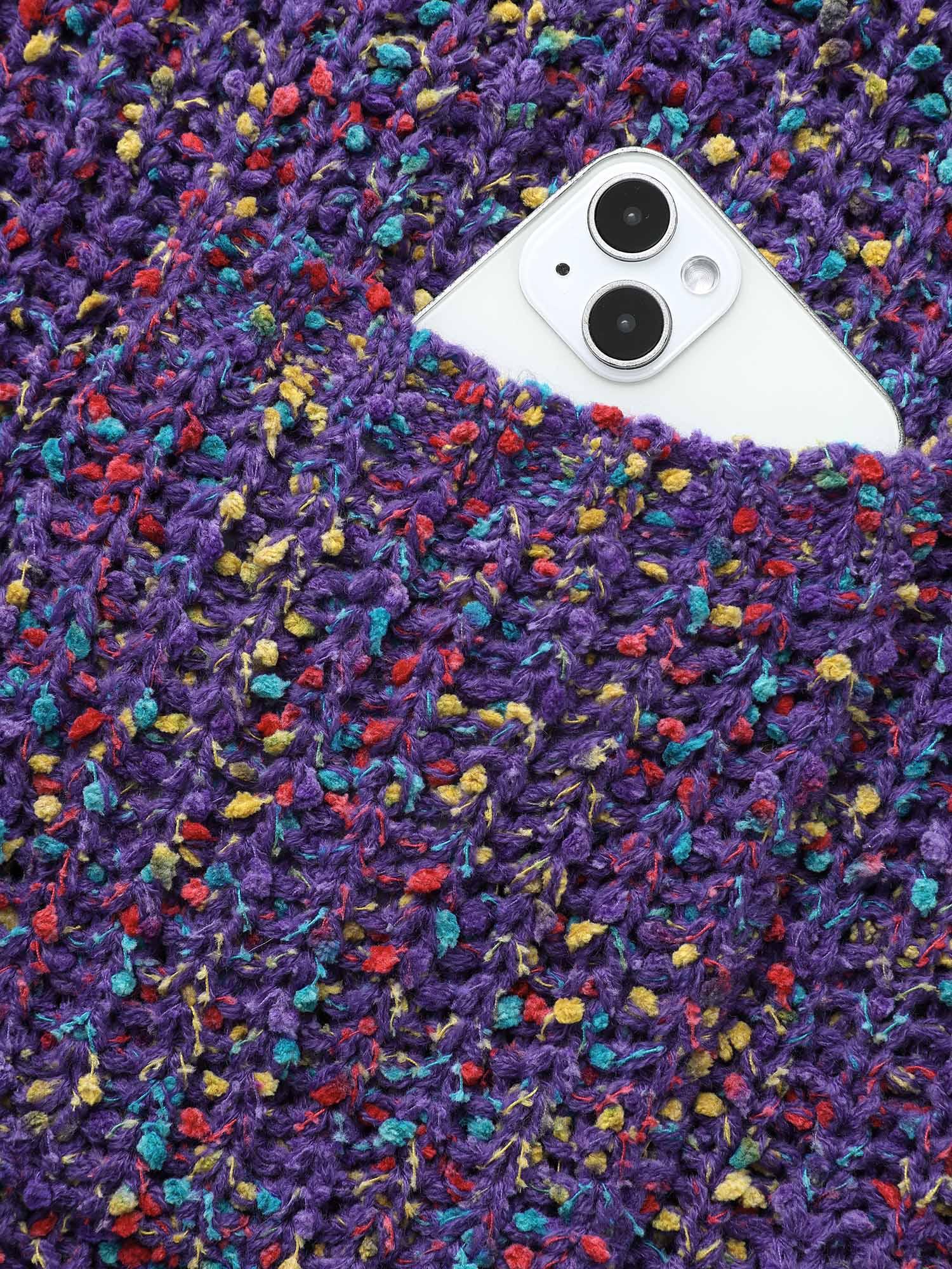 Heather Patched Pocket Drop Shoulder Cardigan Female Product Image