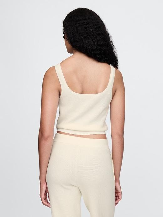 CashSoft Waffle PJ Cropped Tank Top Product Image