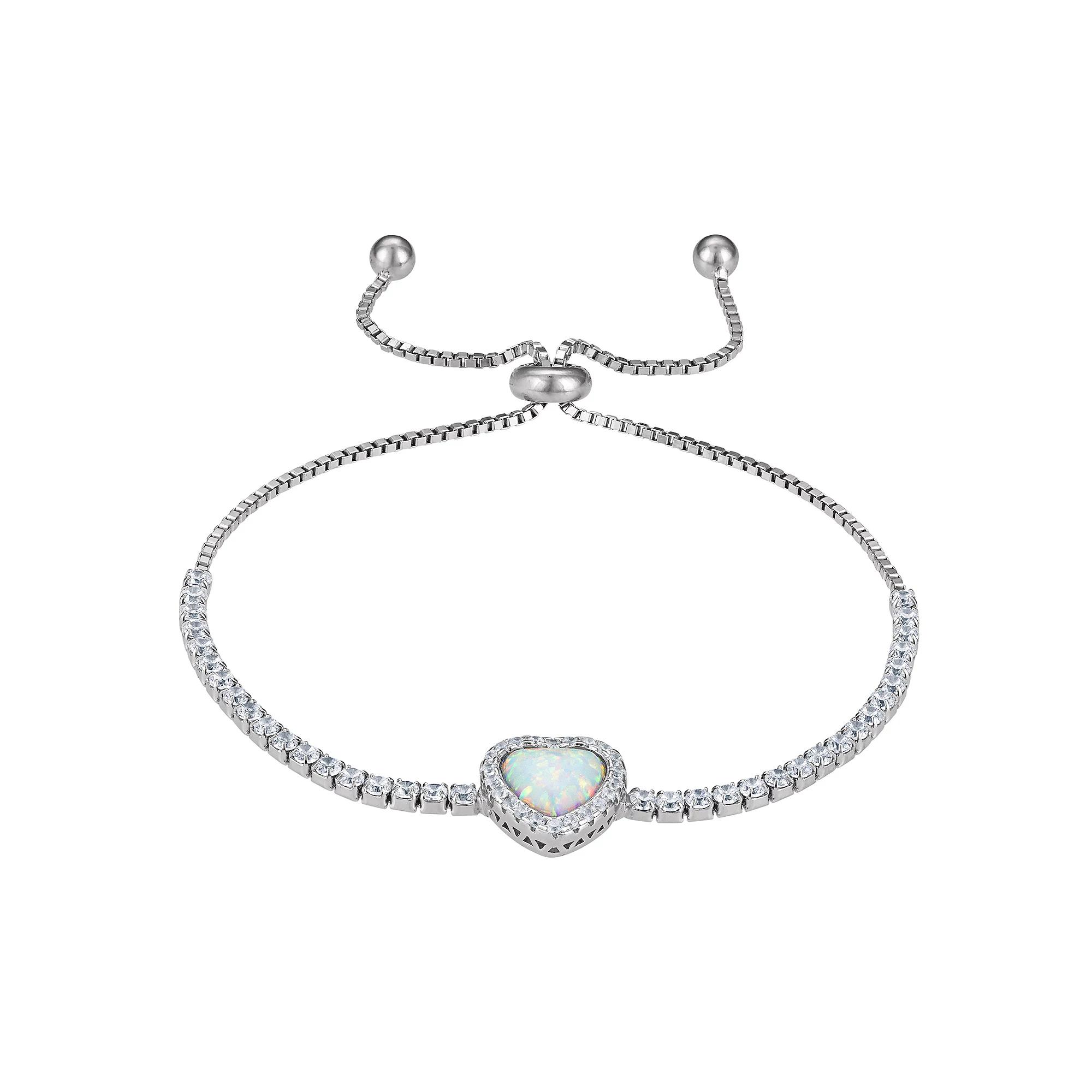 Designs by Gioelli Sterling Silver Lab-Created Opal Adjustable Bracelet, Women's, Size: 4-10" ADJ Product Image