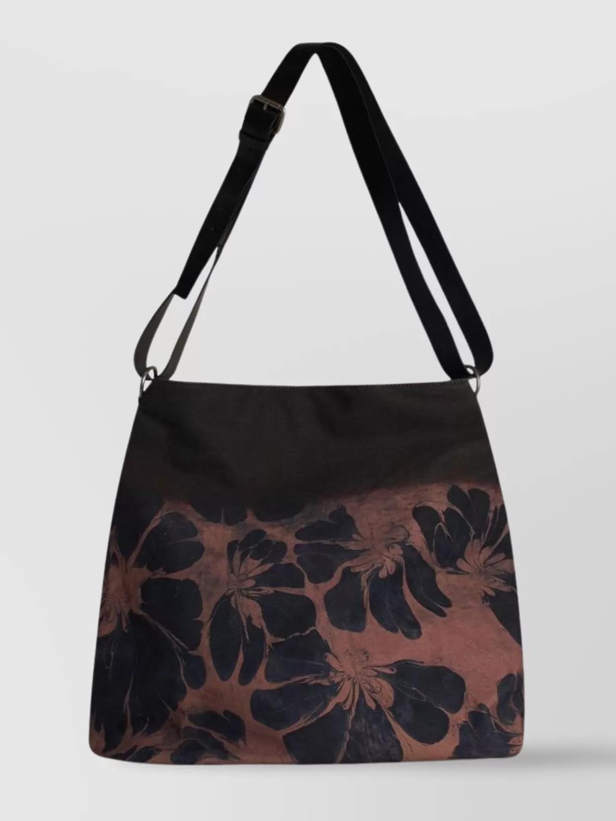 DRIES VAN NOTEN Mens Rust Floral-print Cotton Shoulder Bag Product Image