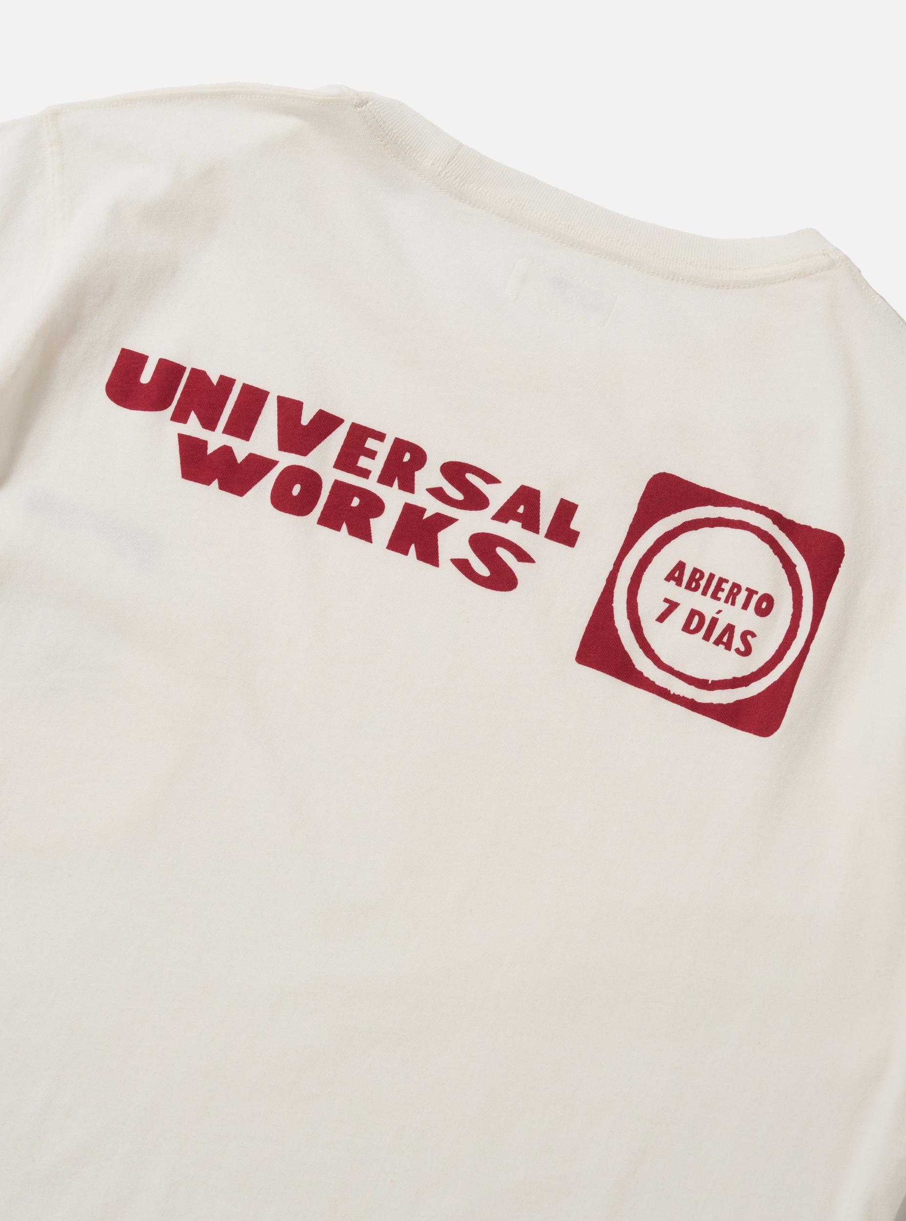 Universal Works Print Pocket Tee in Ecru/Red Single Jersey Product Image