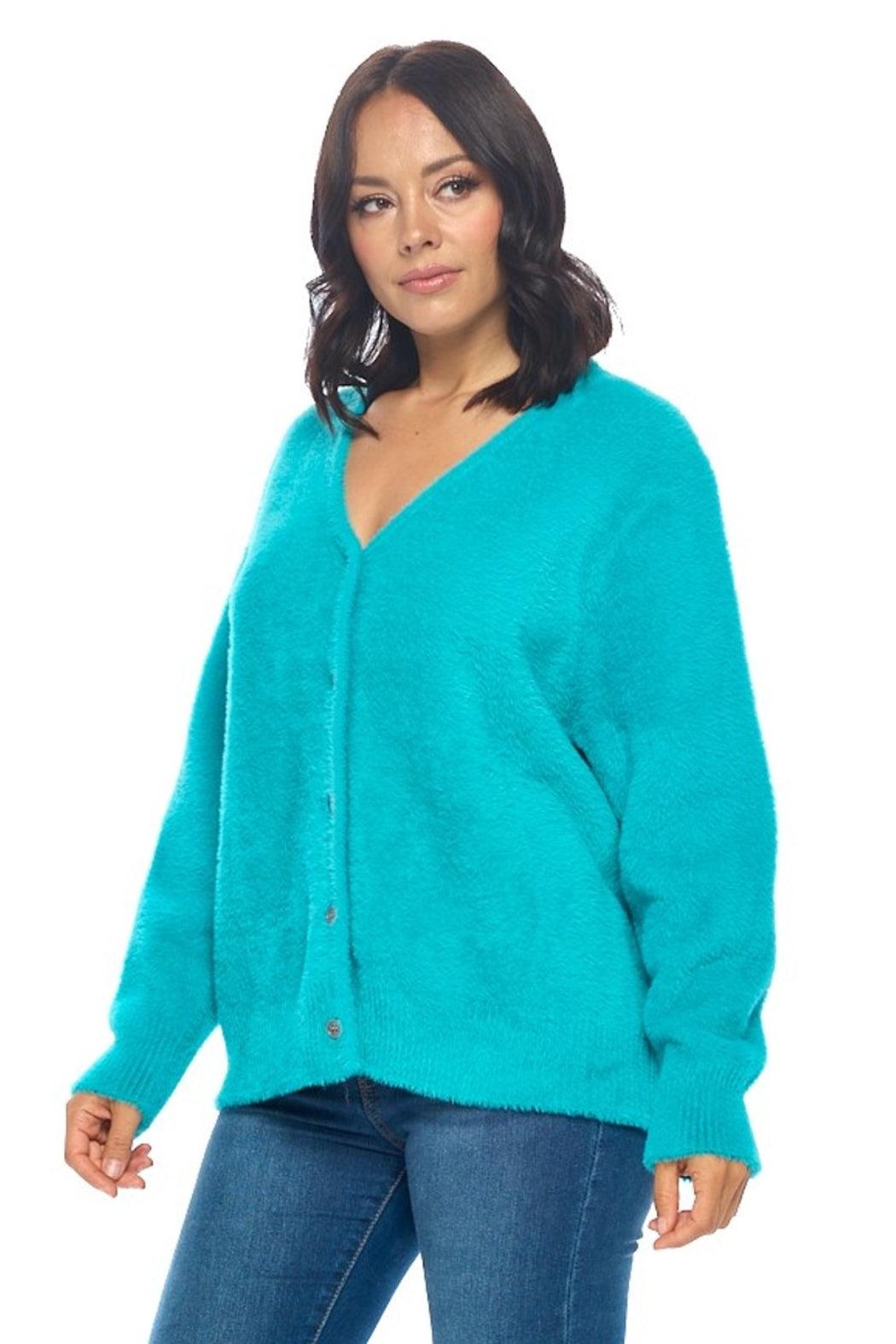 Open Front Fuzzy Sweater Product Image