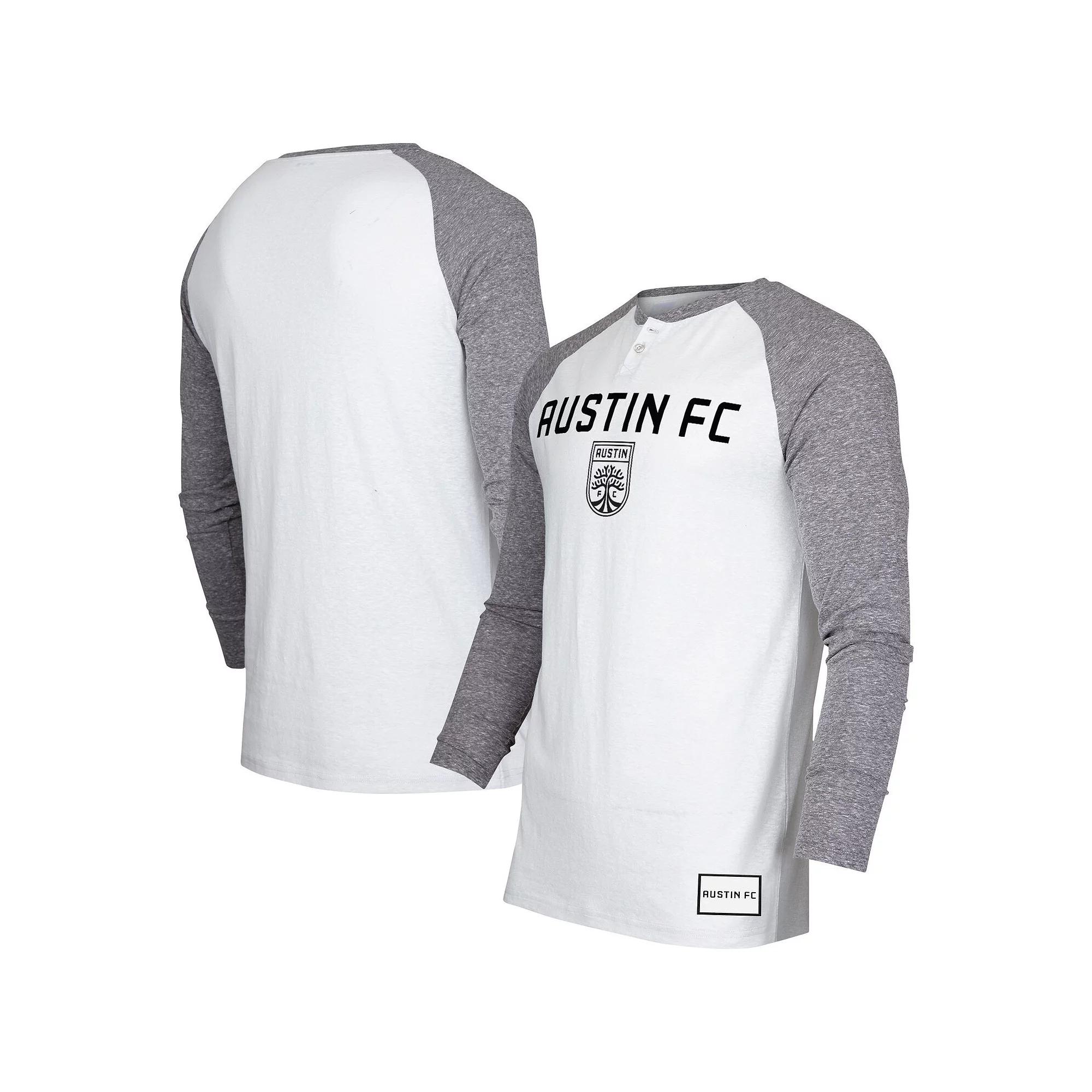 Men's Concepts Sport White/Charcoal Austin FC Concord Henley Raglan Long Sleeve T-Shirt, Size: 2XL, Afc White Product Image