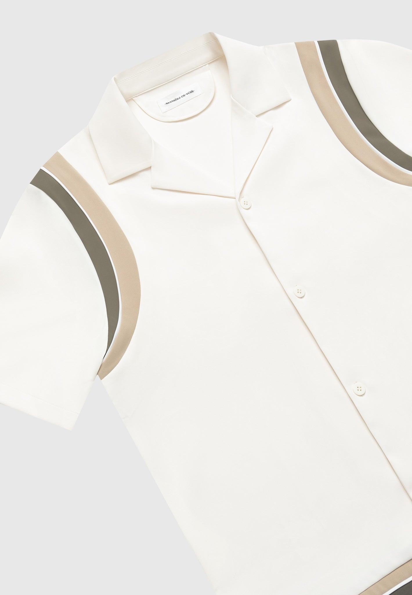 Varsity Revere Shirt - Cream Male Product Image