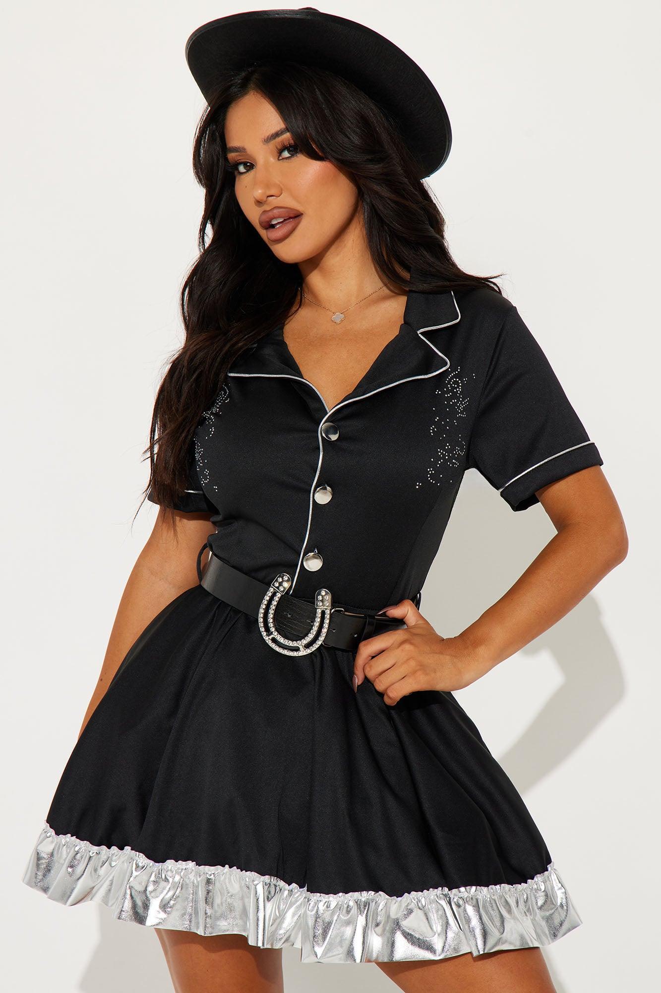 Saddle Up Cowgirl 3 Piece Costume Set - Black Product Image