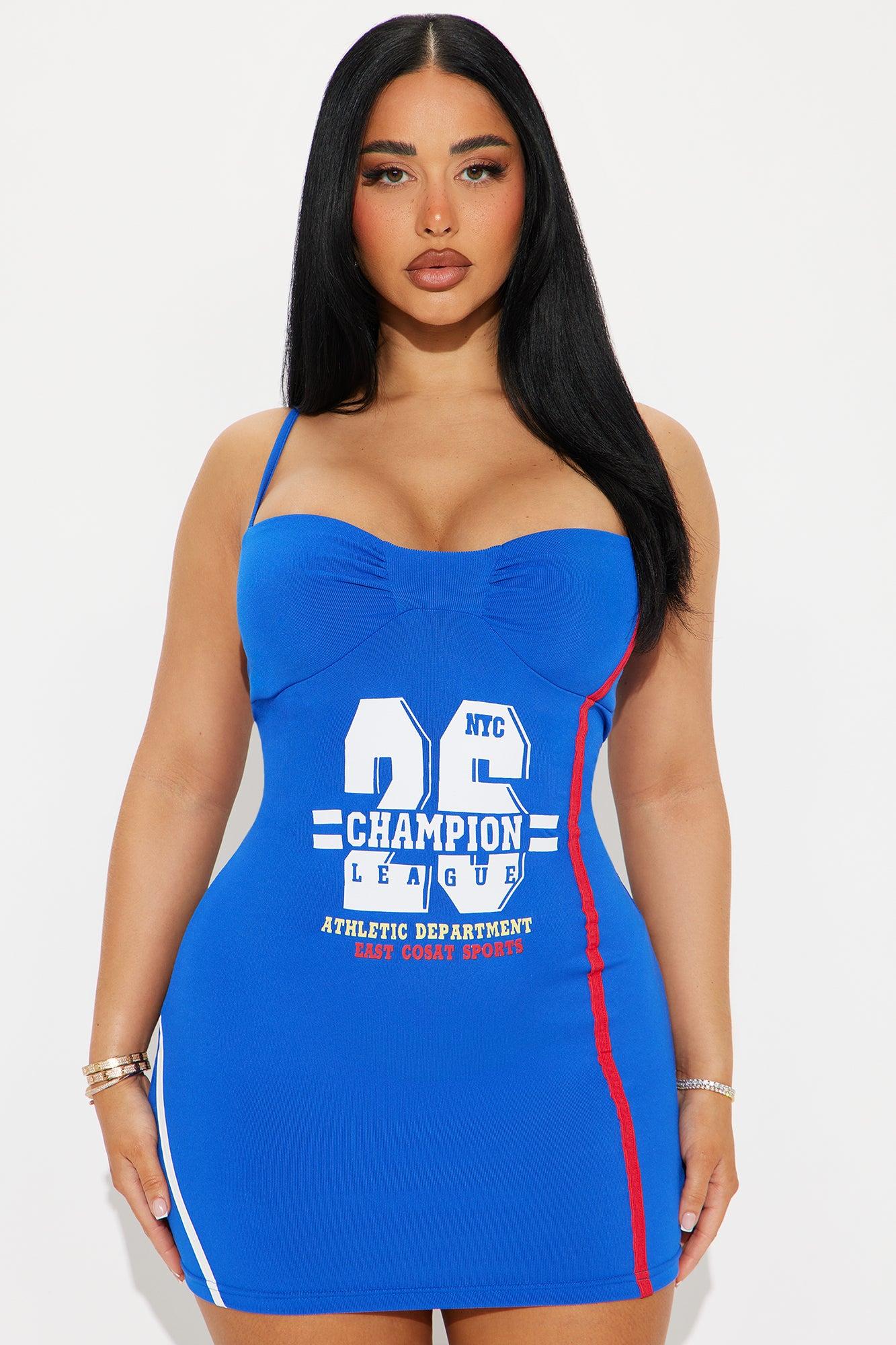 Sitting Courtside Jersey Mini Dress - Royal Product Image