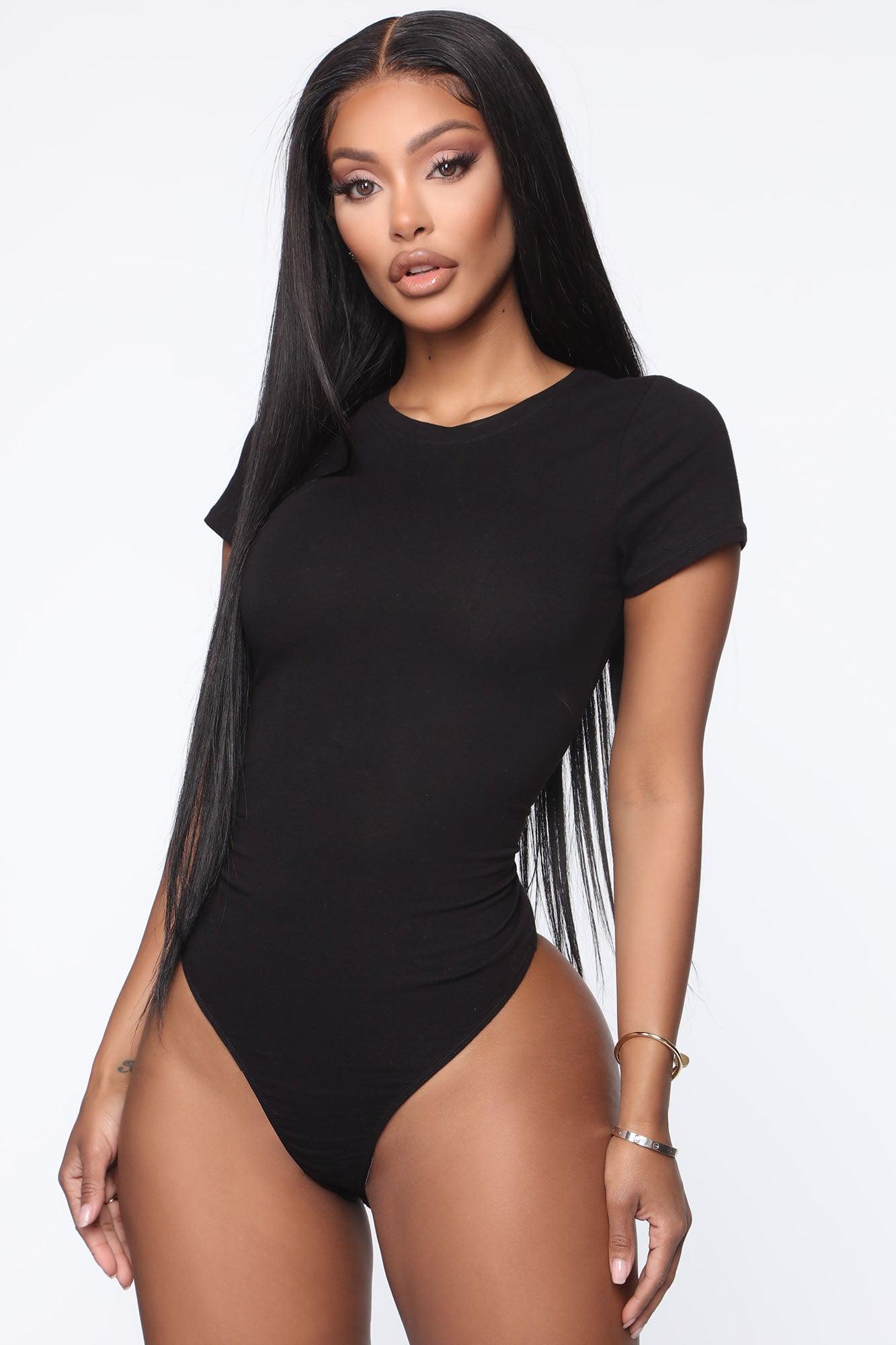 Leanne Crew Neck Bodysuit - Black Product Image