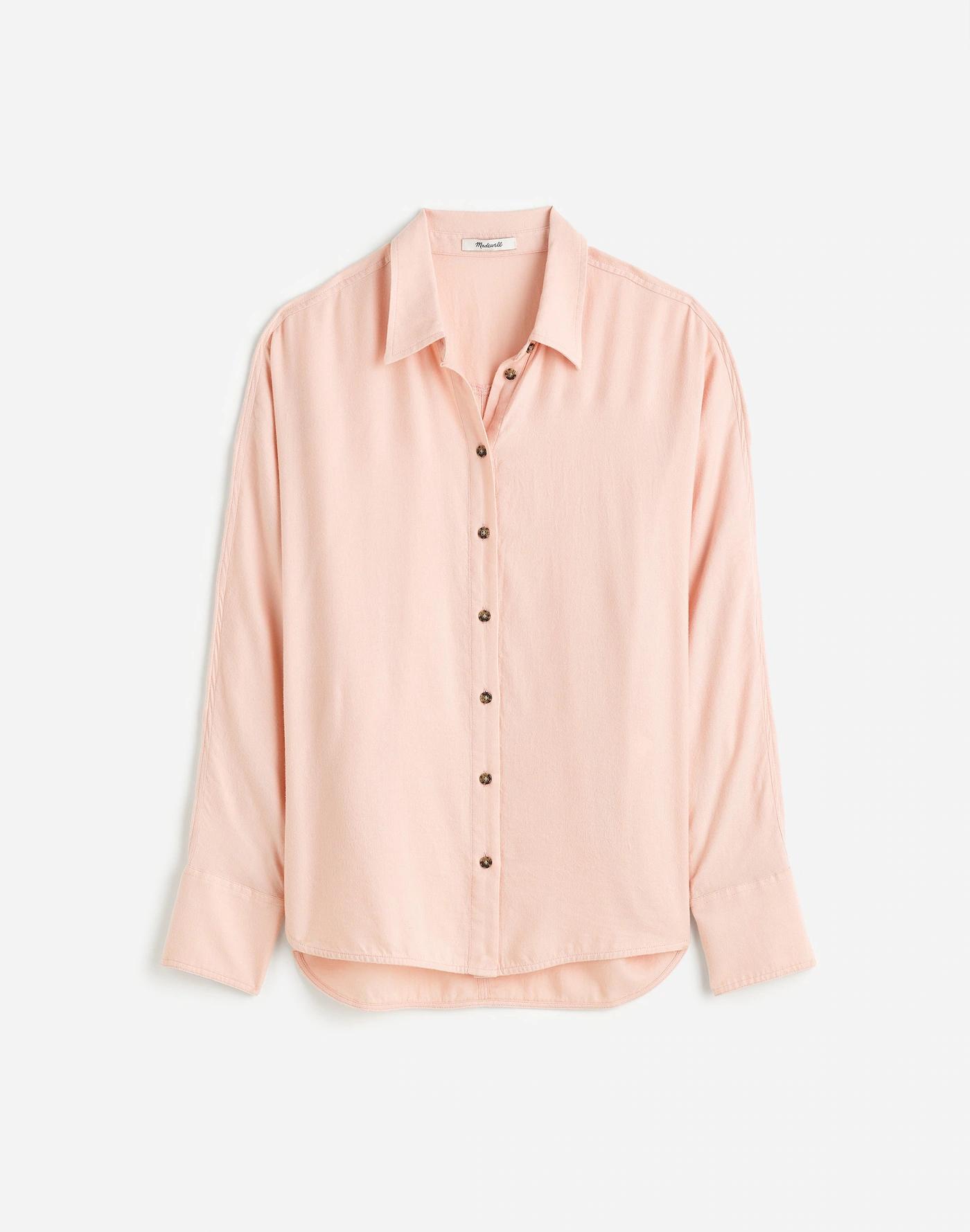 Heathered Flannel Dolman Button-Up Shirt Product Image