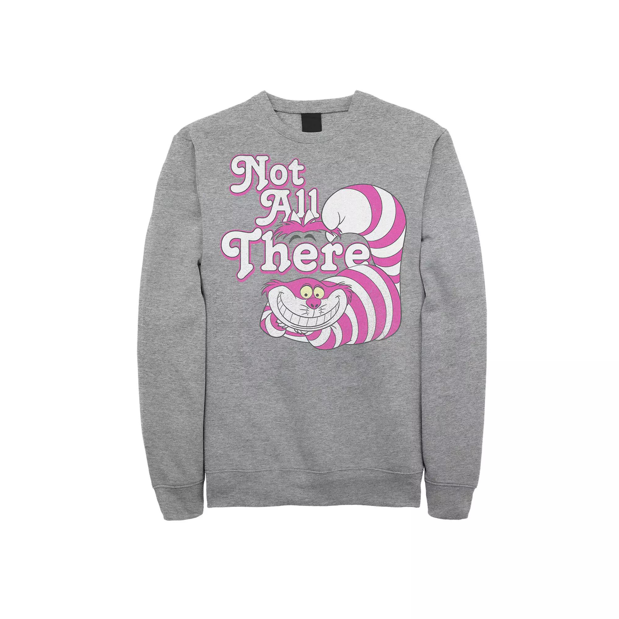Disney's Alice In Wonderland Cheshire Cat Men's Not All There Sweatshirt, Size: Large, Athletic Grey Product Image