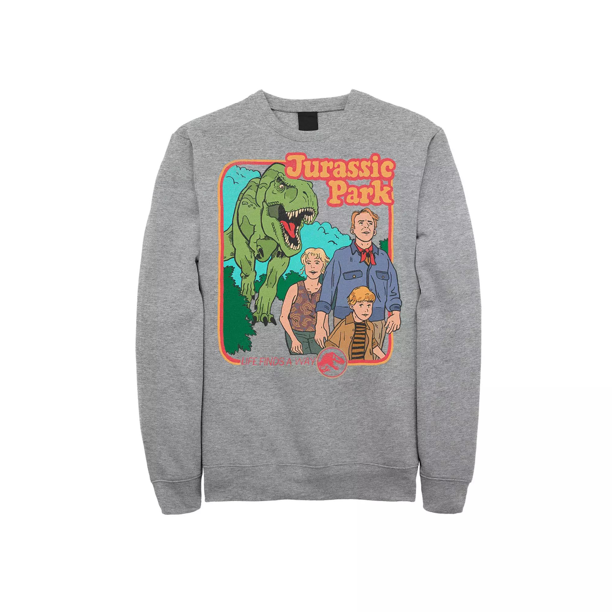 Men's Jurassic Park Vintage Characters Life Finds A Way Sweatshirt,  Product Image