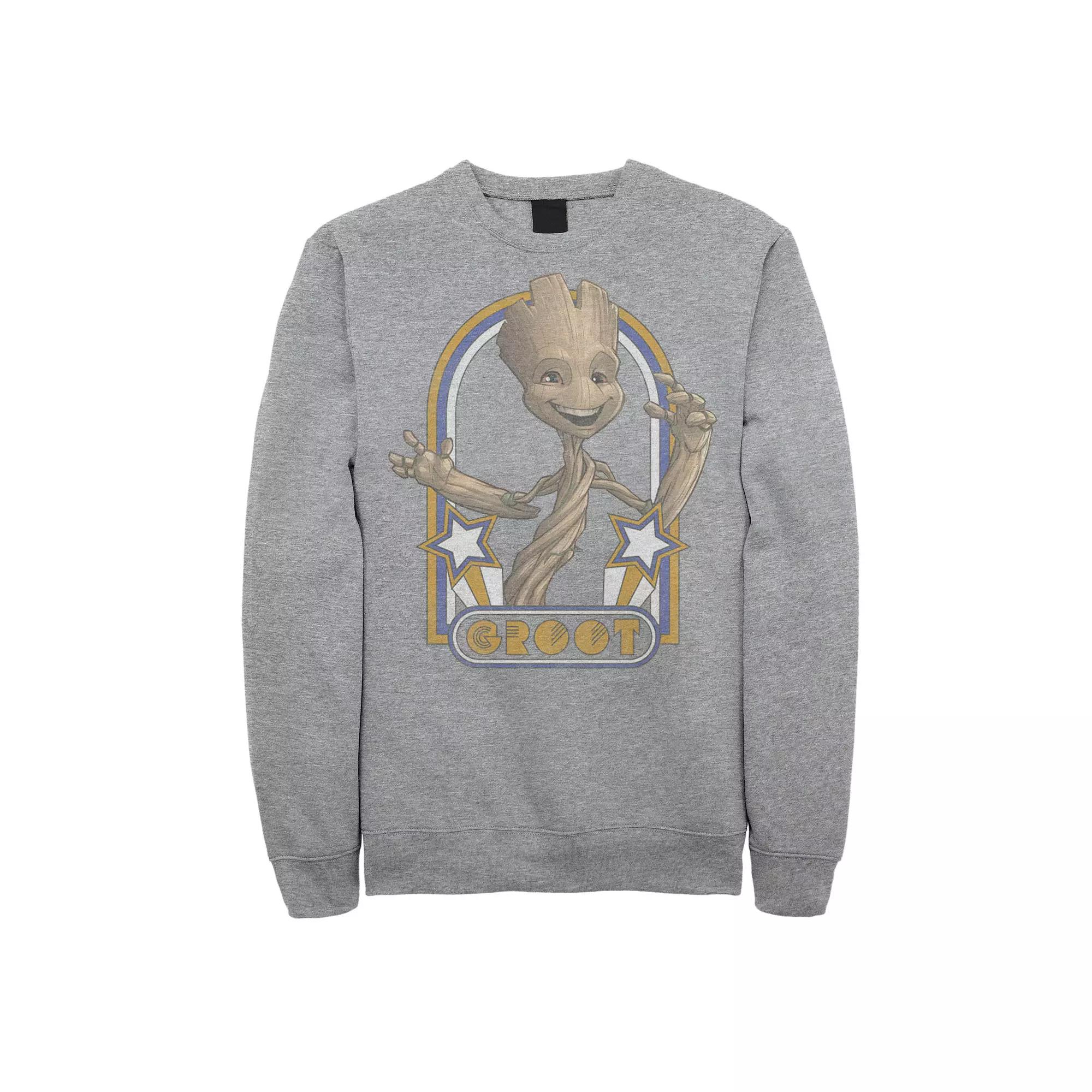 Men's Marvel Guardians Of The Galaxy Groot Retro Star Portrait Sweatshirt,  Product Image