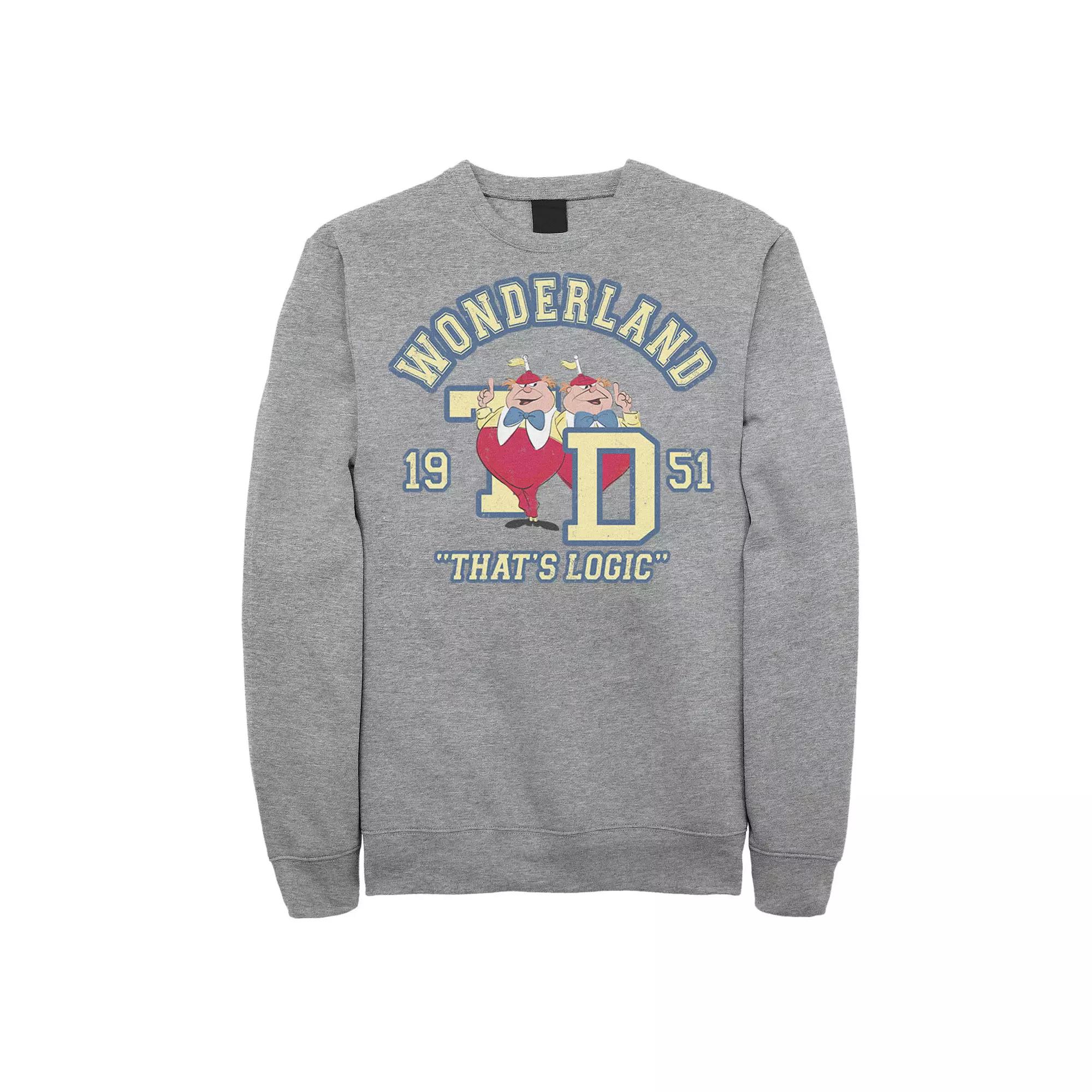 Disney's Alice In Wonderland Tweedledee Tweedledum Men's Collegiate Sweatshirt, Size: Medium, Athletic Grey Product Image