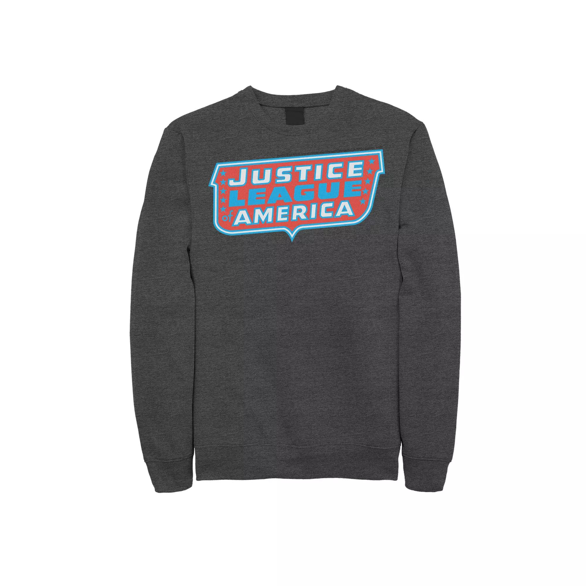 Men's DC Comics Justice League Of America Text Poster Logo Sweatshirt,  Product Image