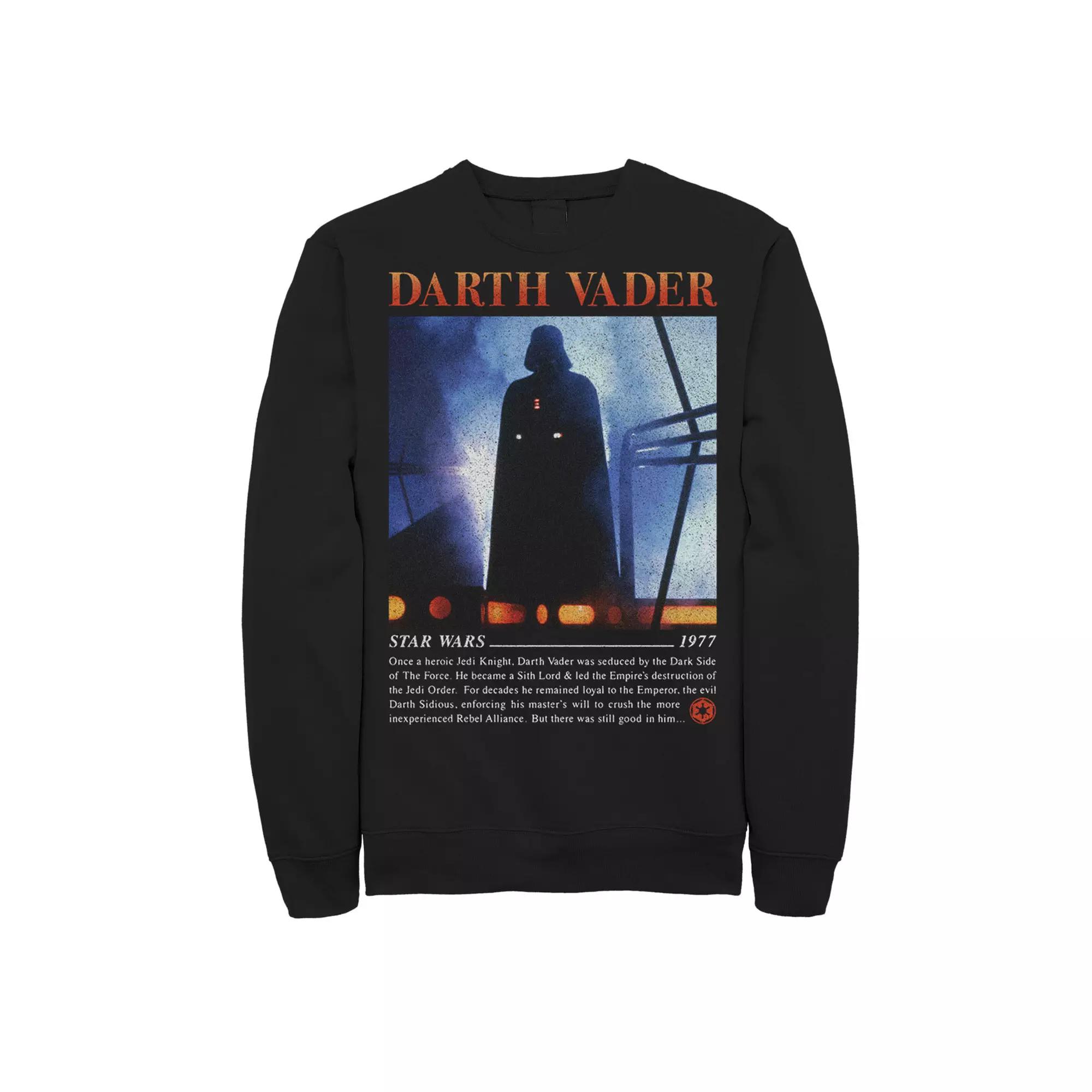 Big & Tall Star Wars Darth Vader Movie Poster Star Wars 1977 Sweatshirt, Men's, Size: 3XL Tall, Black Product Image