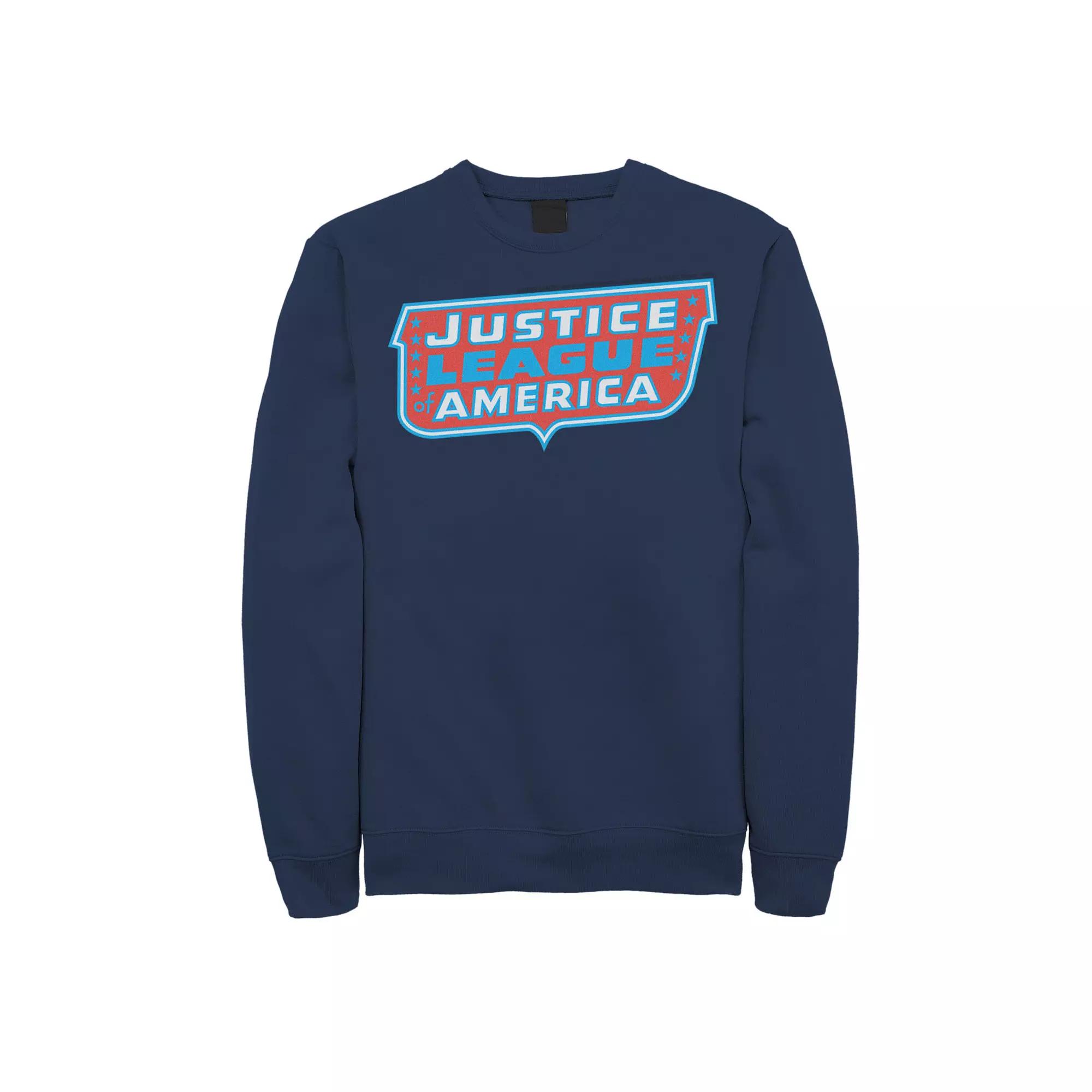 Men's DC Comics Justice League Of America Text Poster Logo Sweatshirt,  Product Image