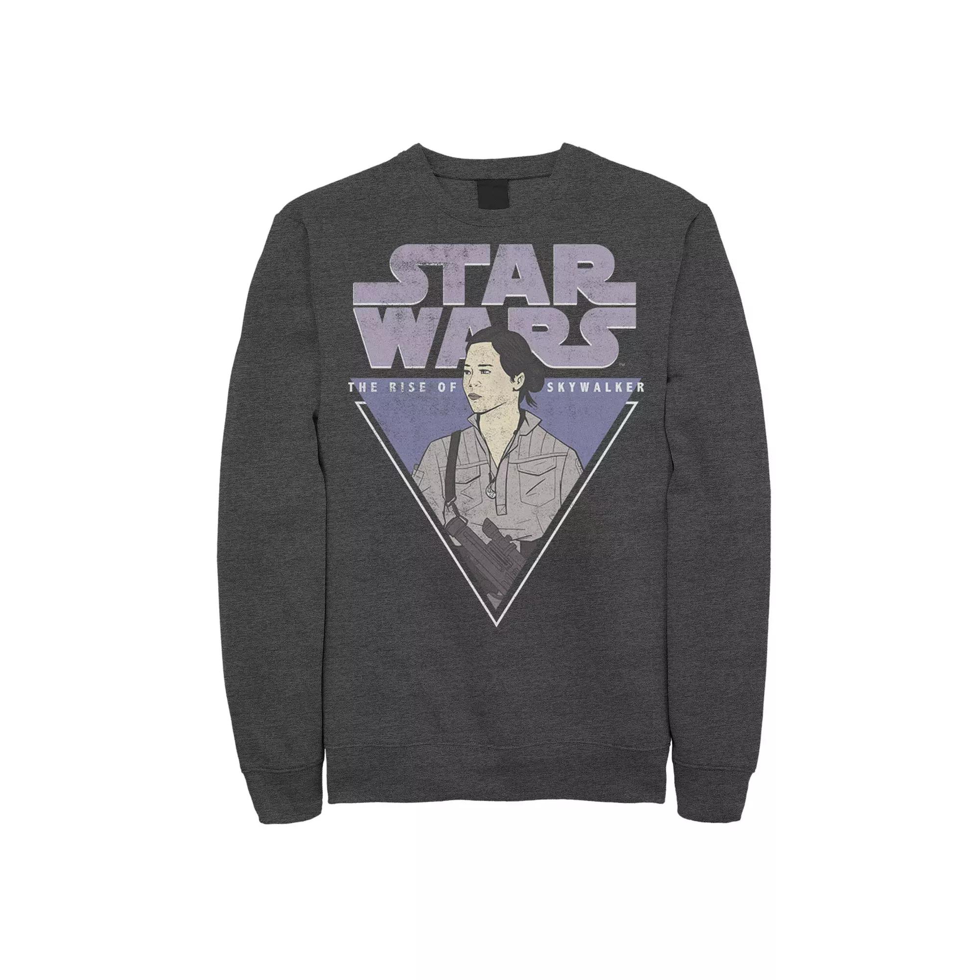 Men's Star Wars The Rise Of Skywalker Rose Triangle Portrait Sweatshirt, Size: XL, Grey Heather Product Image