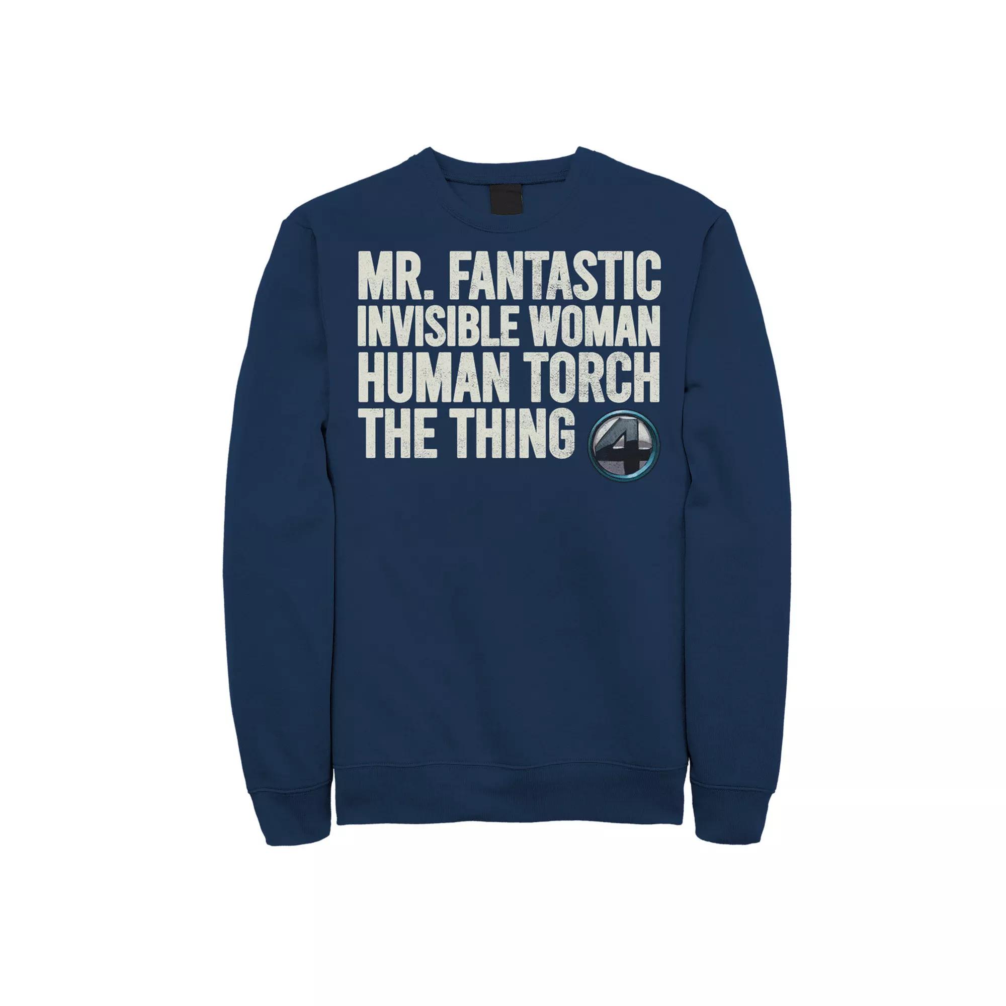 Men's Marvel Fantastic Four Team Name Stack Sweatshirt,  Product Image