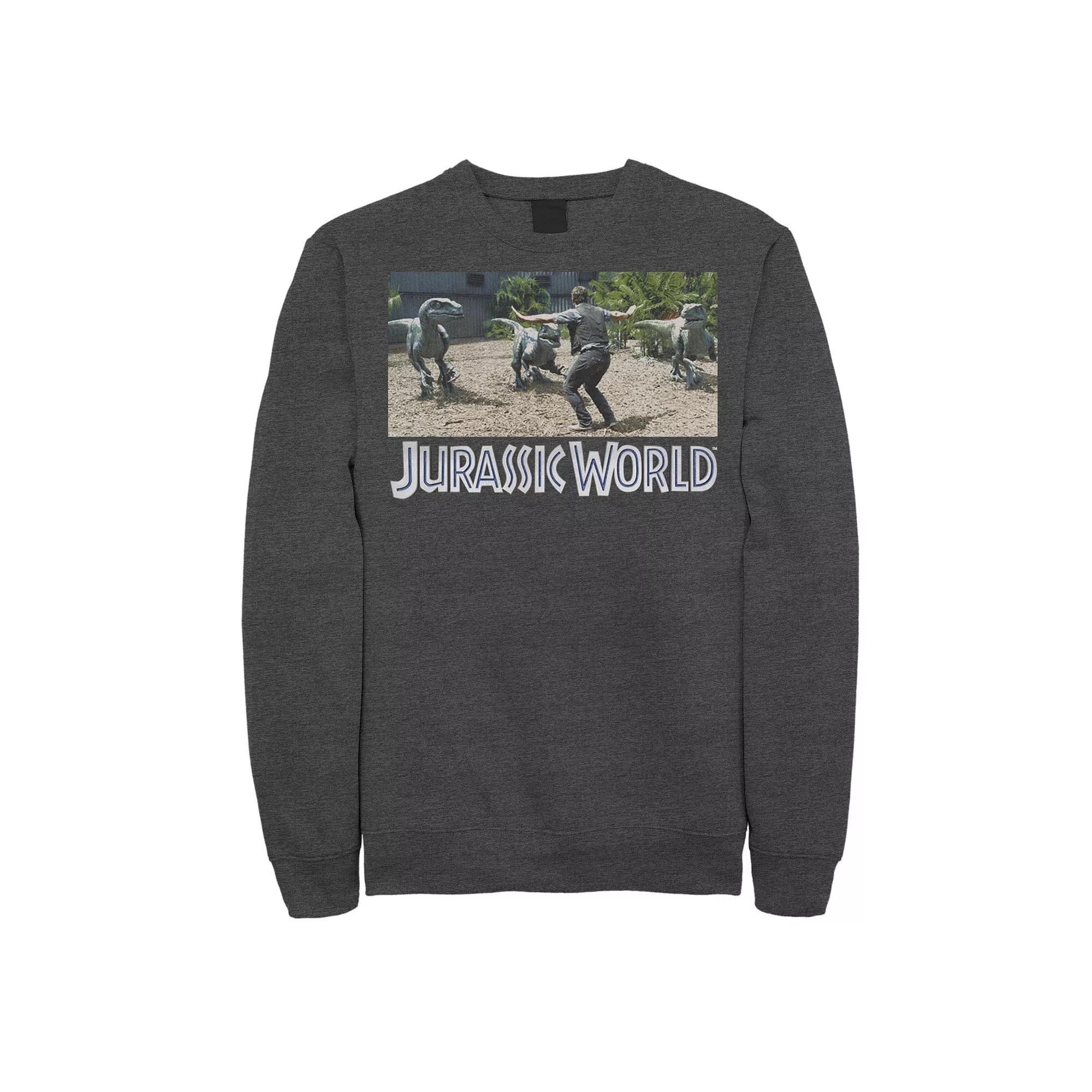 Men's Jurassic World Owen Raptor Pack Trainer Sweatshirt, Size: Large, Grey Heather Product Image
