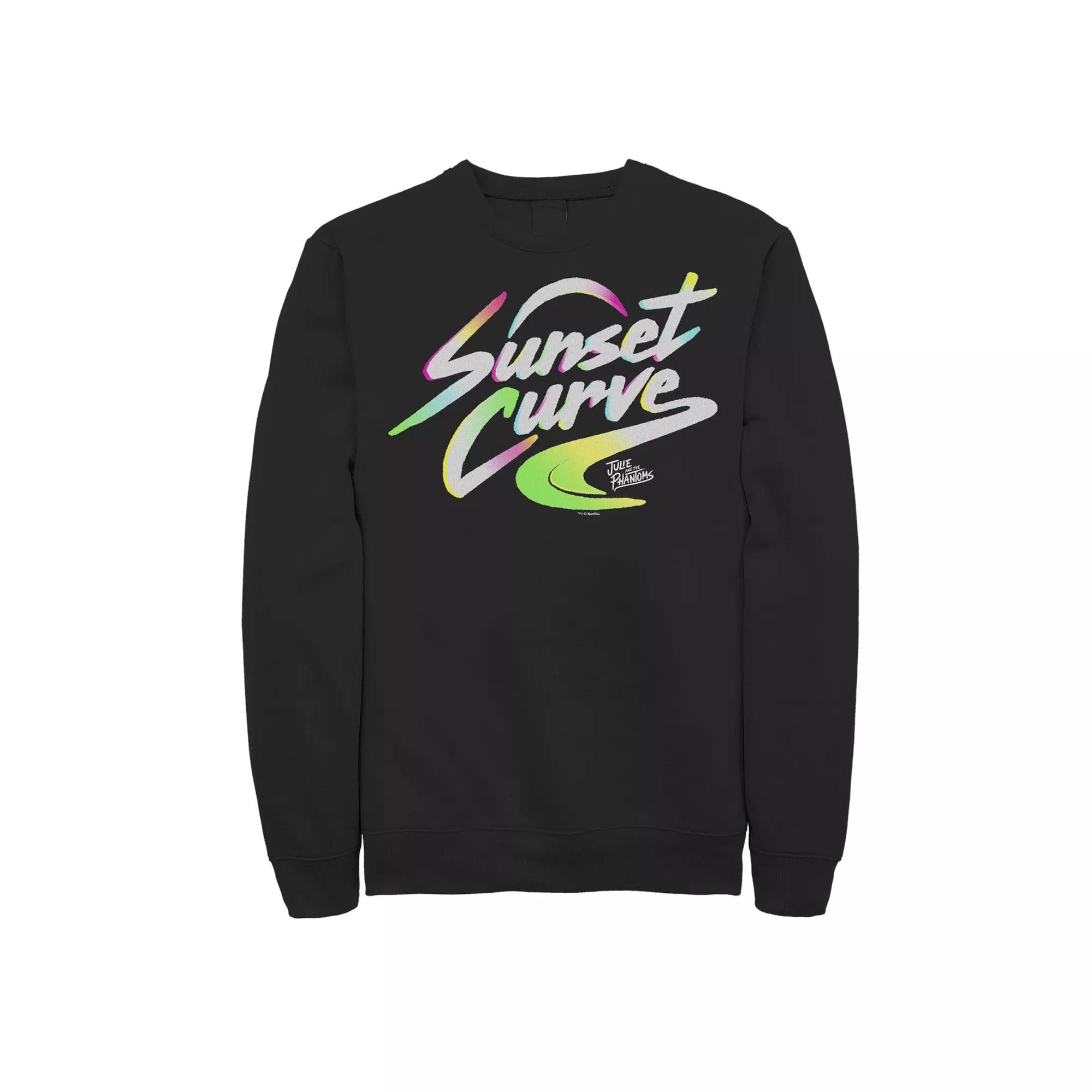 Men's Julie And The Phantoms Sunset Curve Logo Sweatshirt, Size: XXL, Black Product Image