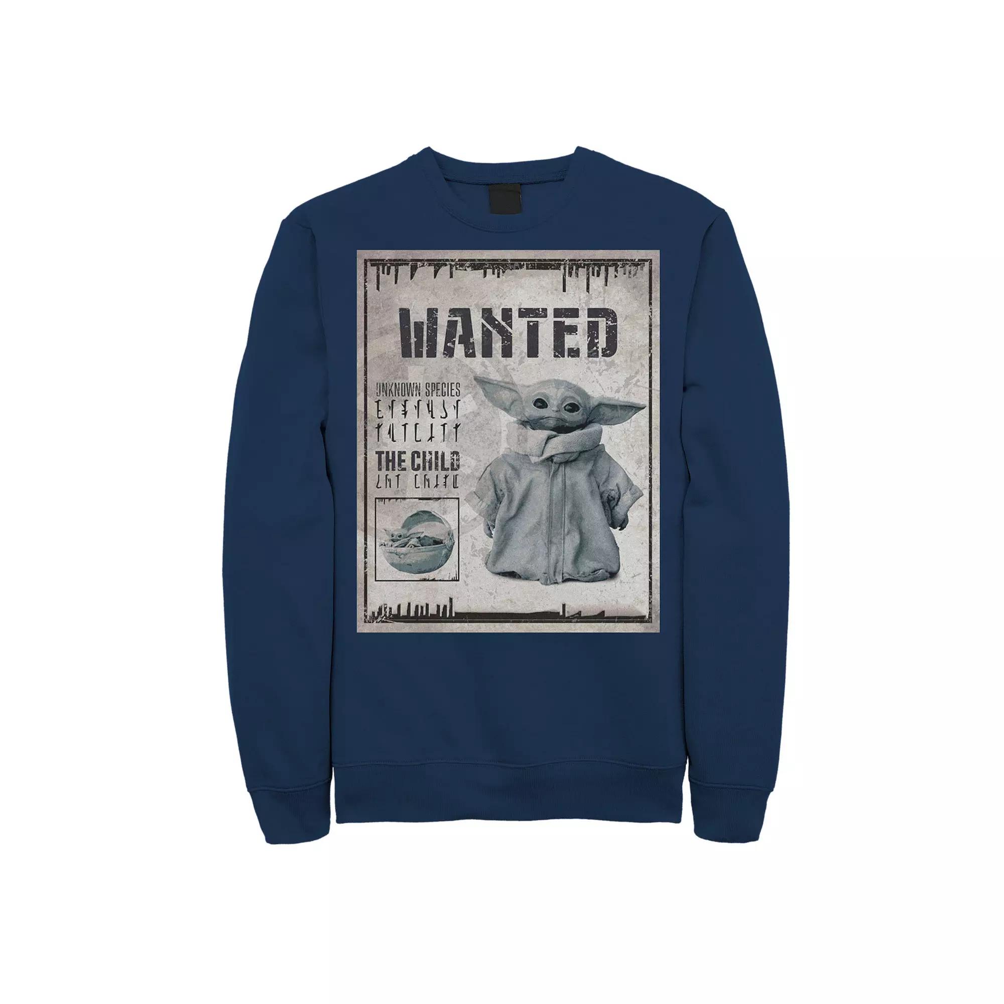 Men's Star Wars The Mandalorian The Child Aka Baby Yoda Wanted Poster Sweatshirt,  Product Image